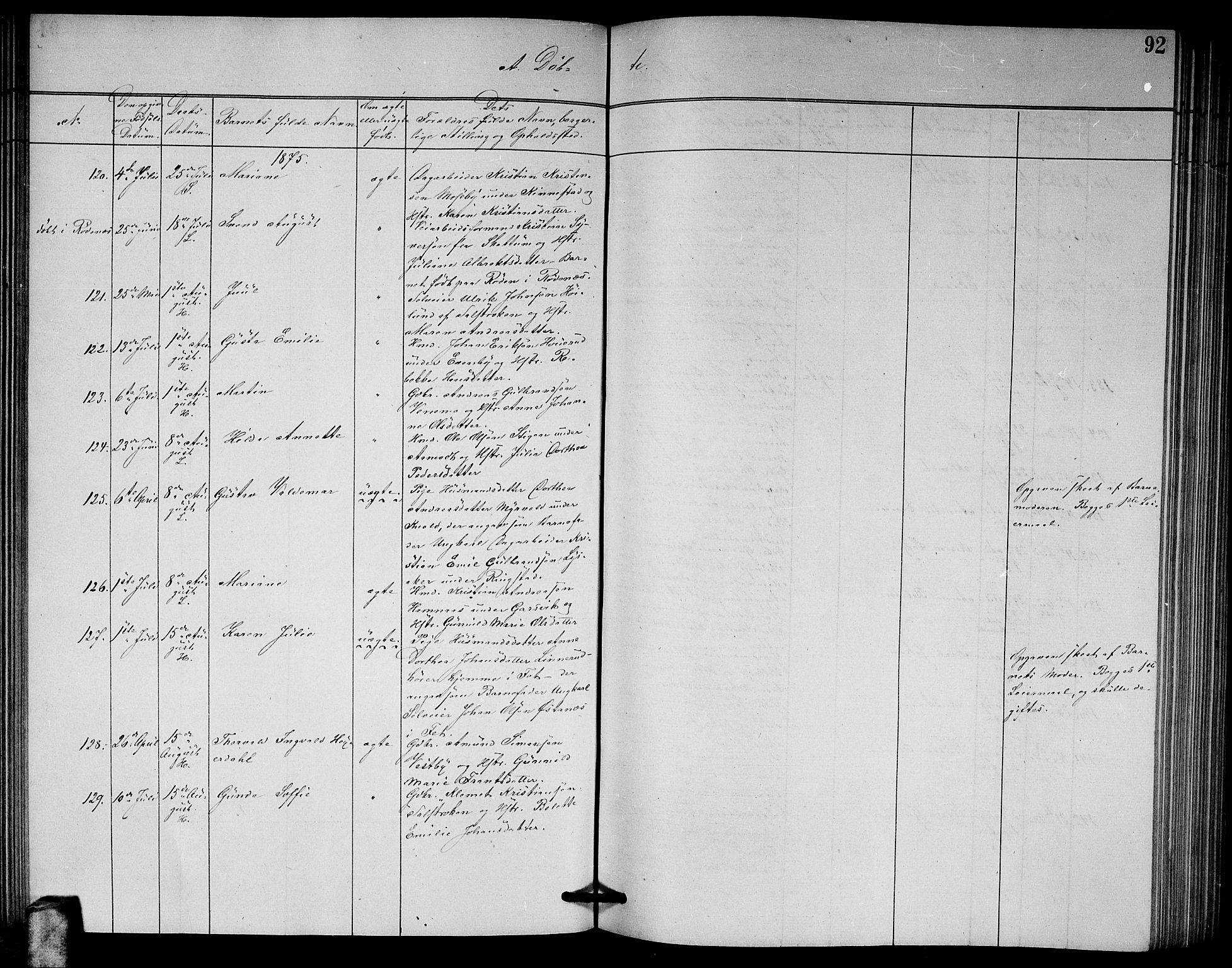 Høland prestekontor Kirkebøker, AV/SAO-A-10346a/G/Ga/L0006: Parish register (copy) no. I 6, 1869-1879, p. 92