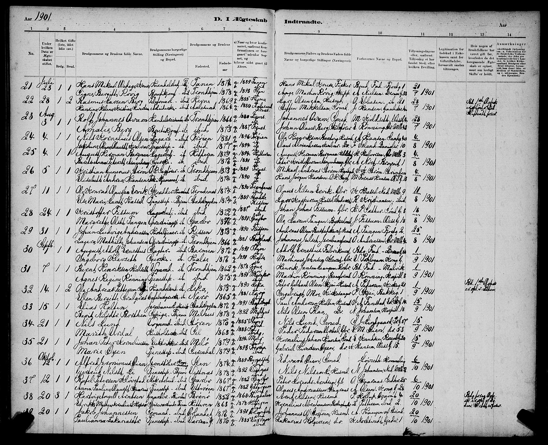 Ministerialprotokoller, klokkerbøker og fødselsregistre - Sør-Trøndelag, AV/SAT-A-1456/602/L0143: Parish register (copy) no. 602C11, 1878-1902