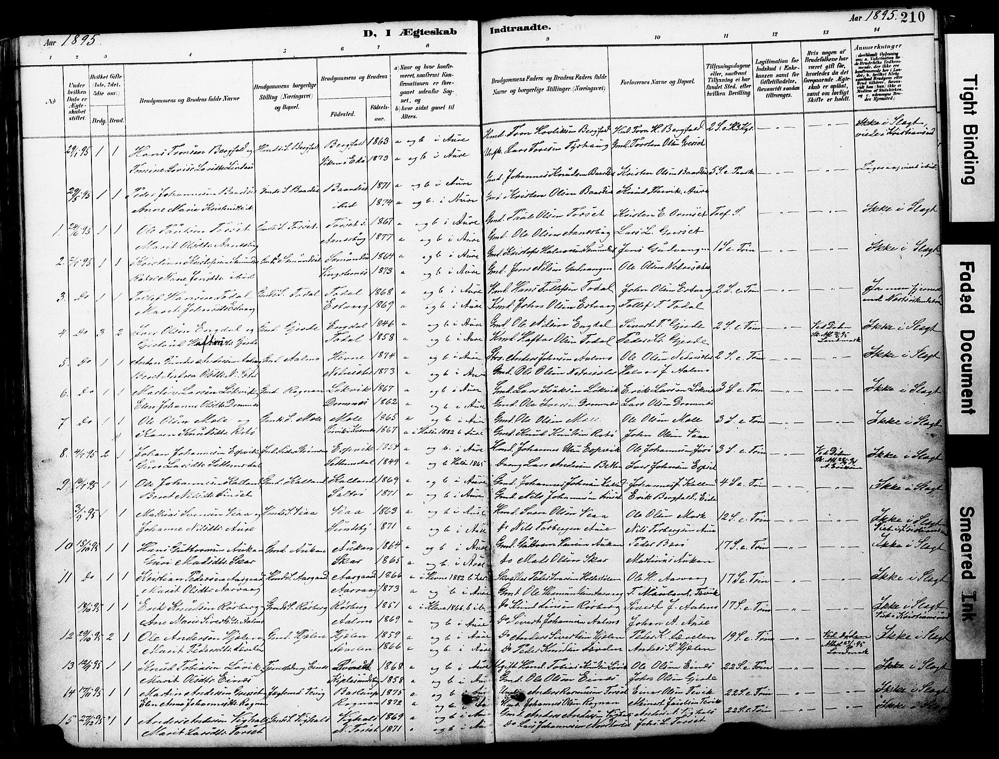 Ministerialprotokoller, klokkerbøker og fødselsregistre - Møre og Romsdal, AV/SAT-A-1454/578/L0907: Parish register (official) no. 578A06, 1887-1904, p. 210