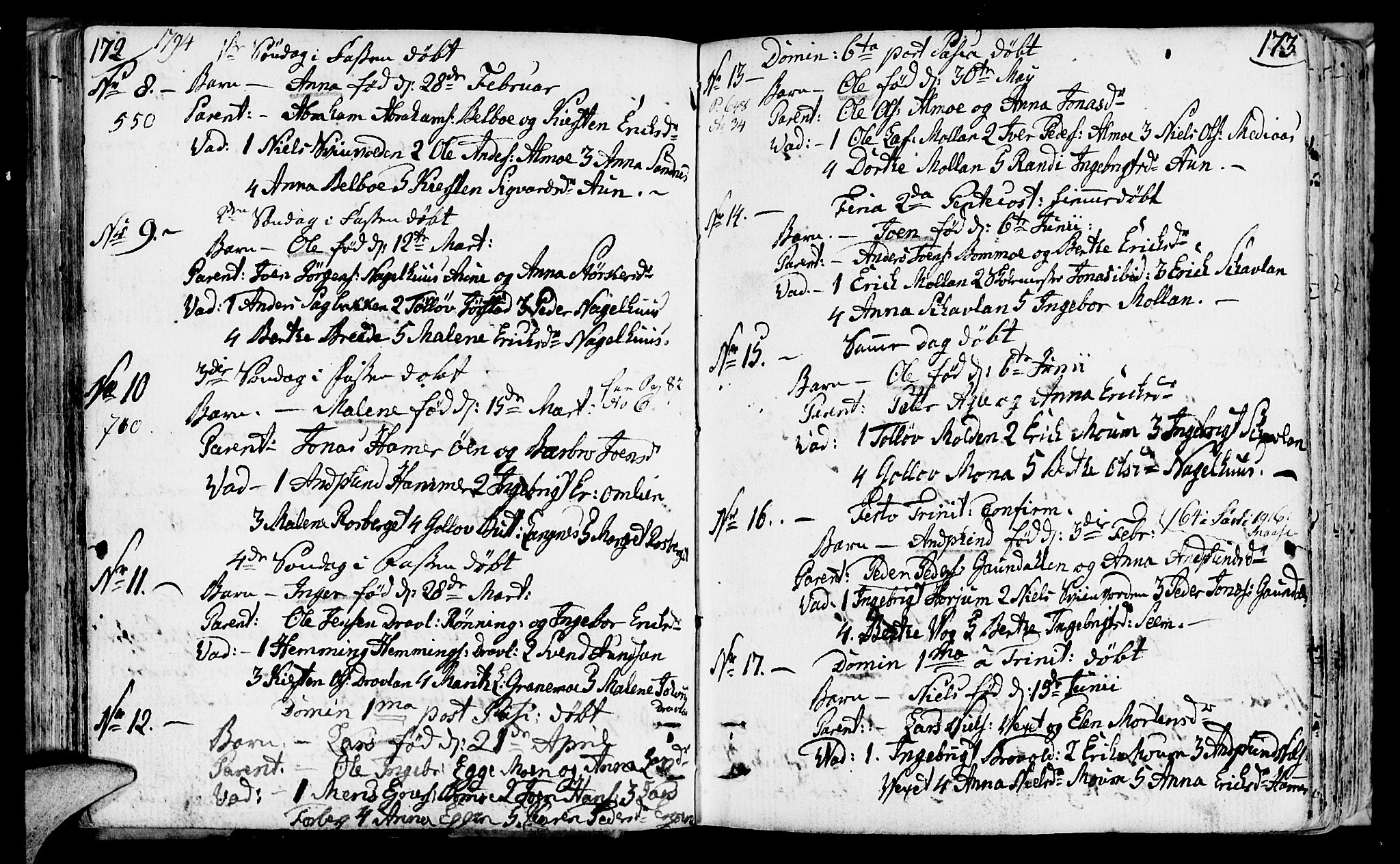 Ministerialprotokoller, klokkerbøker og fødselsregistre - Nord-Trøndelag, SAT/A-1458/749/L0468: Parish register (official) no. 749A02, 1787-1817, p. 172-173