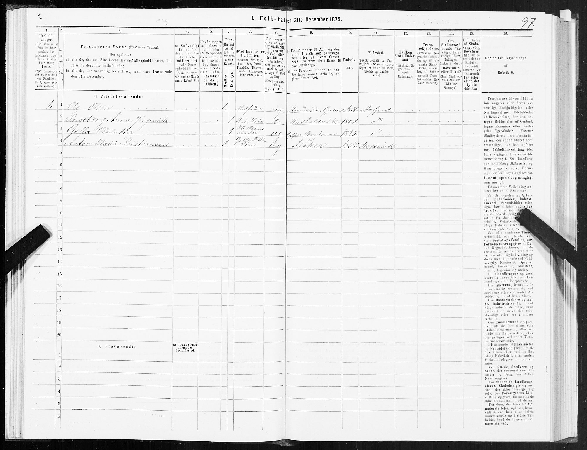 SAT, 1875 census for 1632P Bjørnør, 1875, p. 4097