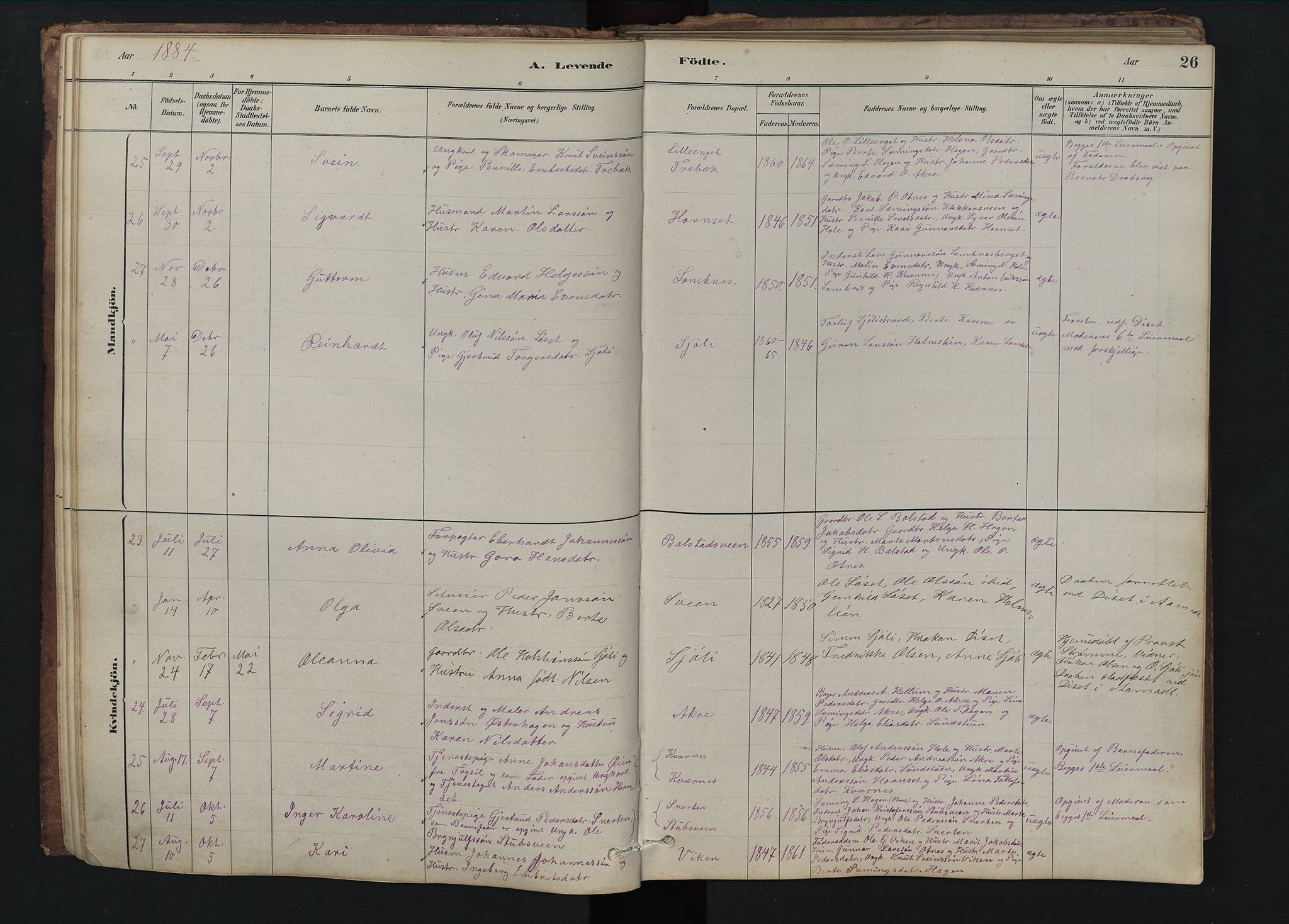 Rendalen prestekontor, SAH/PREST-054/H/Ha/Hab/L0009: Parish register (copy) no. 9, 1879-1902, p. 26