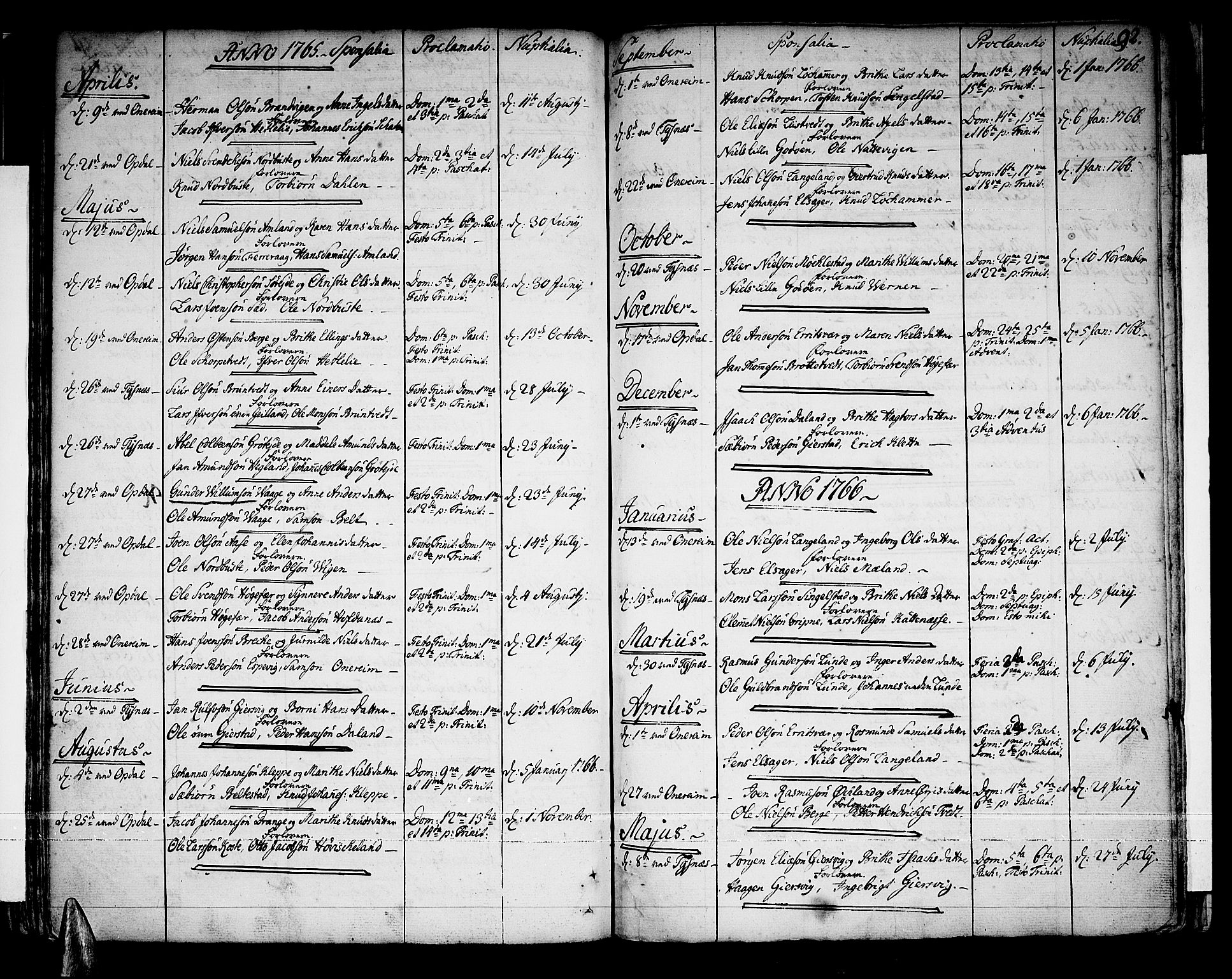 Tysnes sokneprestembete, AV/SAB-A-78601/H/Haa: Parish register (official) no. A 5, 1762-1793, p. 92