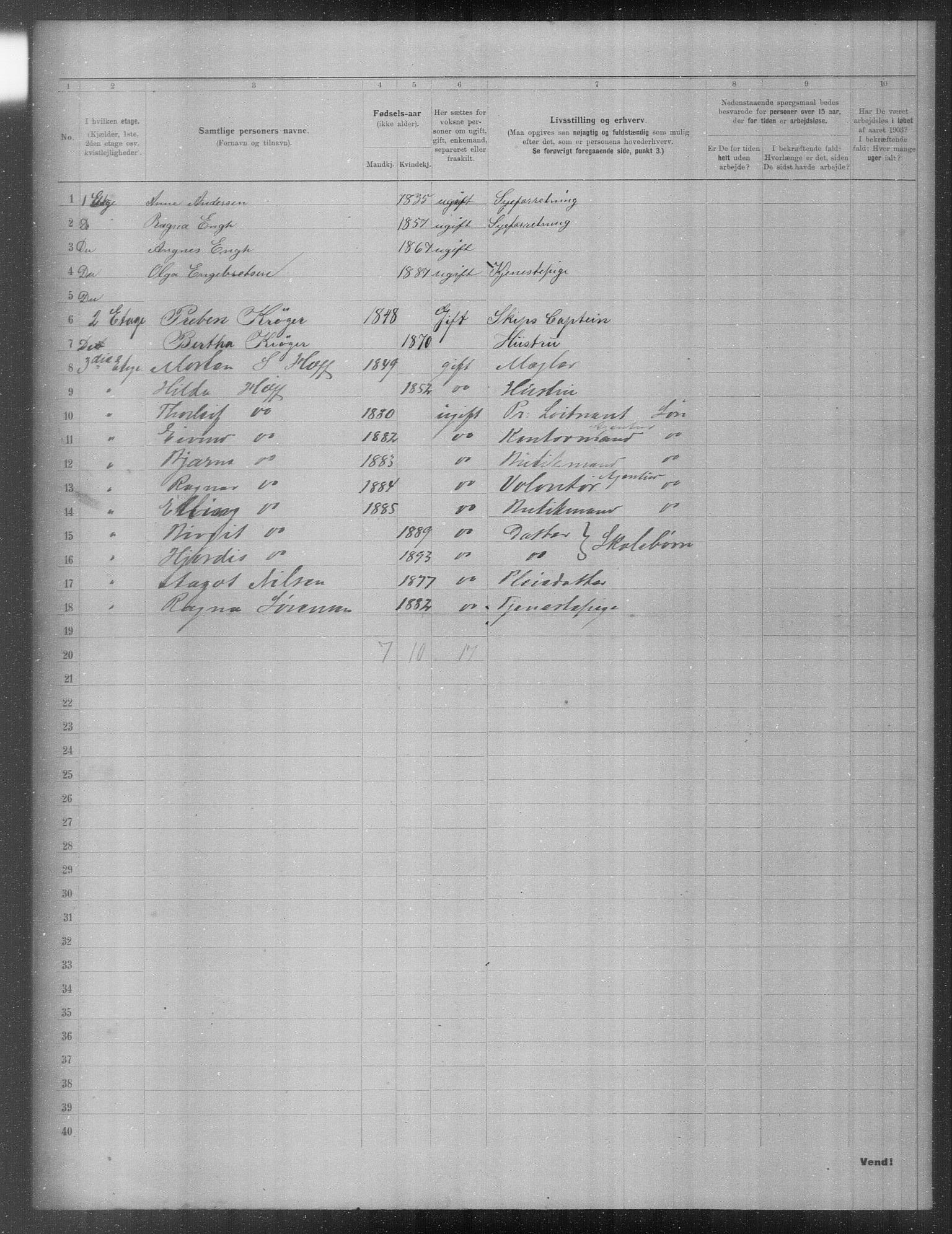 OBA, Municipal Census 1903 for Kristiania, 1903, p. 17991