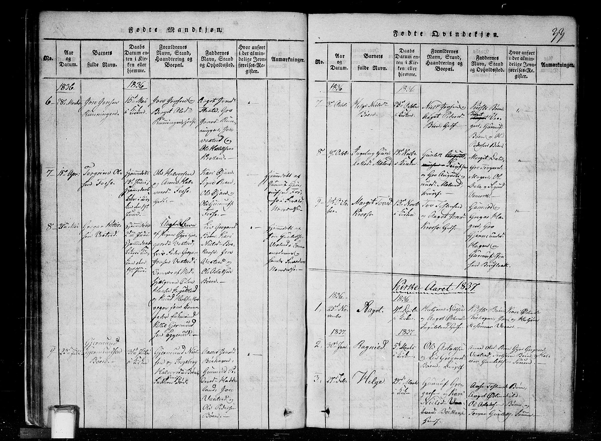 Tinn kirkebøker, SAKO/A-308/G/Gc/L0001: Parish register (copy) no. III 1, 1815-1879, p. 33