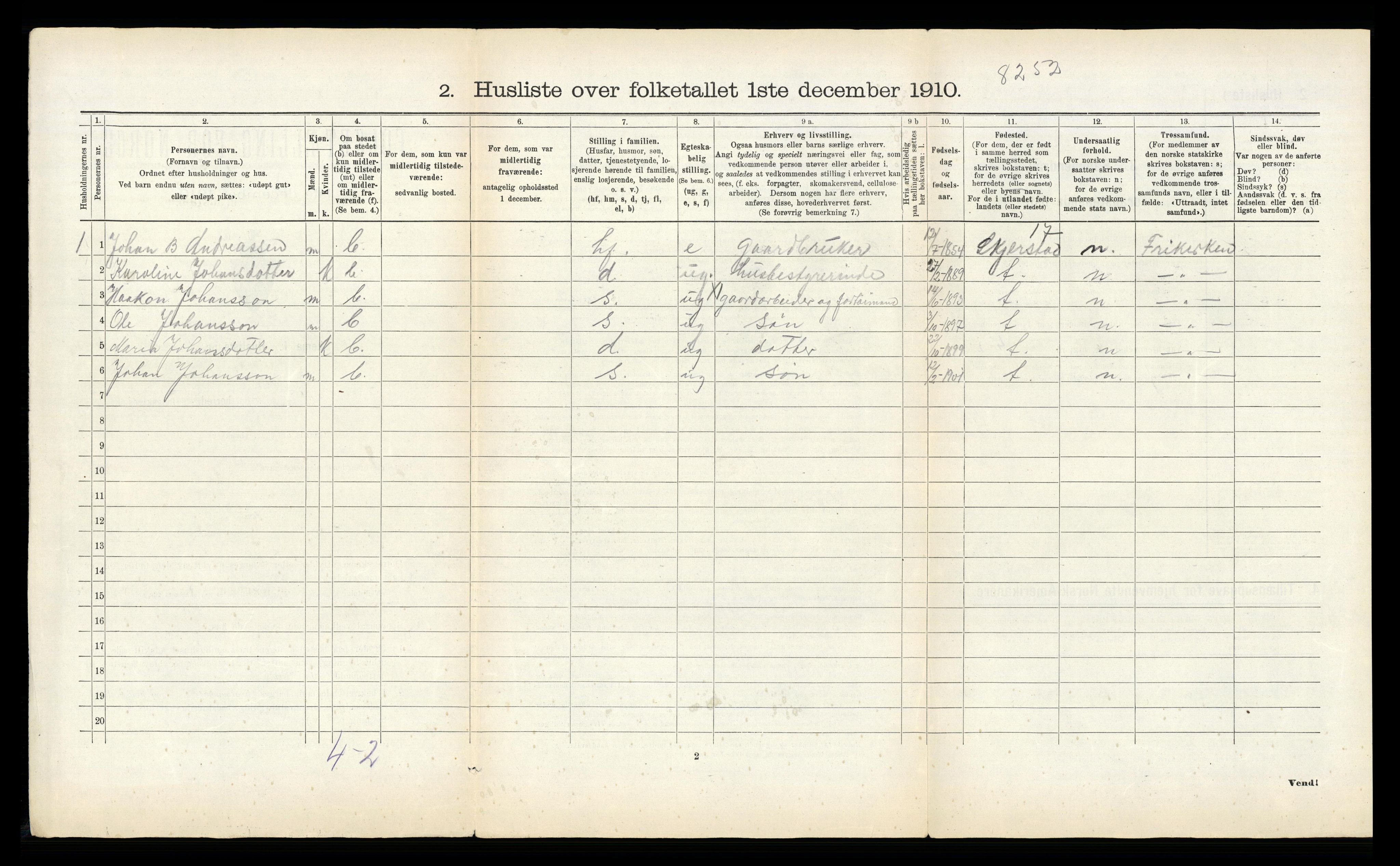 RA, 1910 census for Fauske, 1910, p. 739