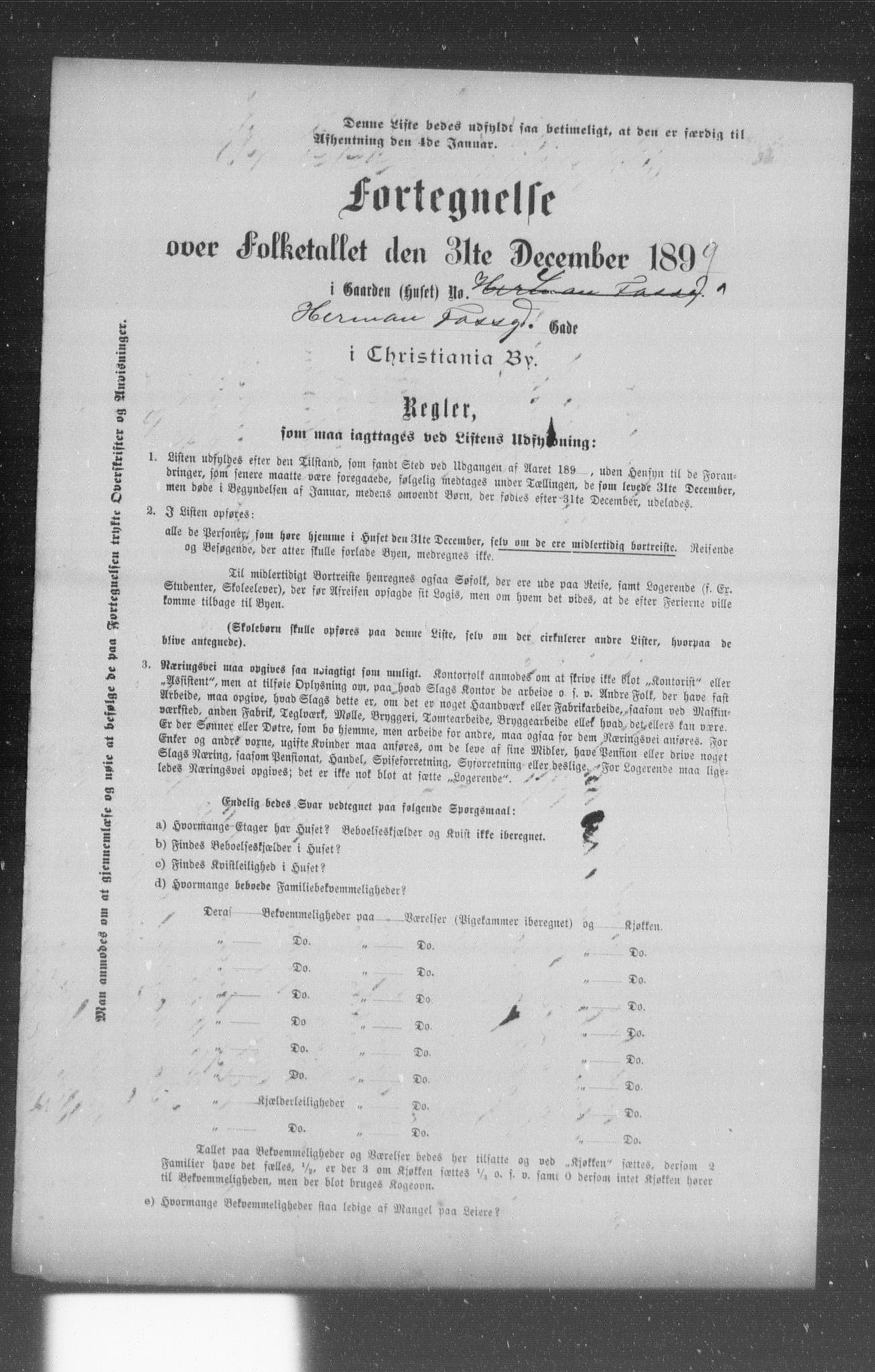 OBA, Municipal Census 1899 for Kristiania, 1899, p. 5109