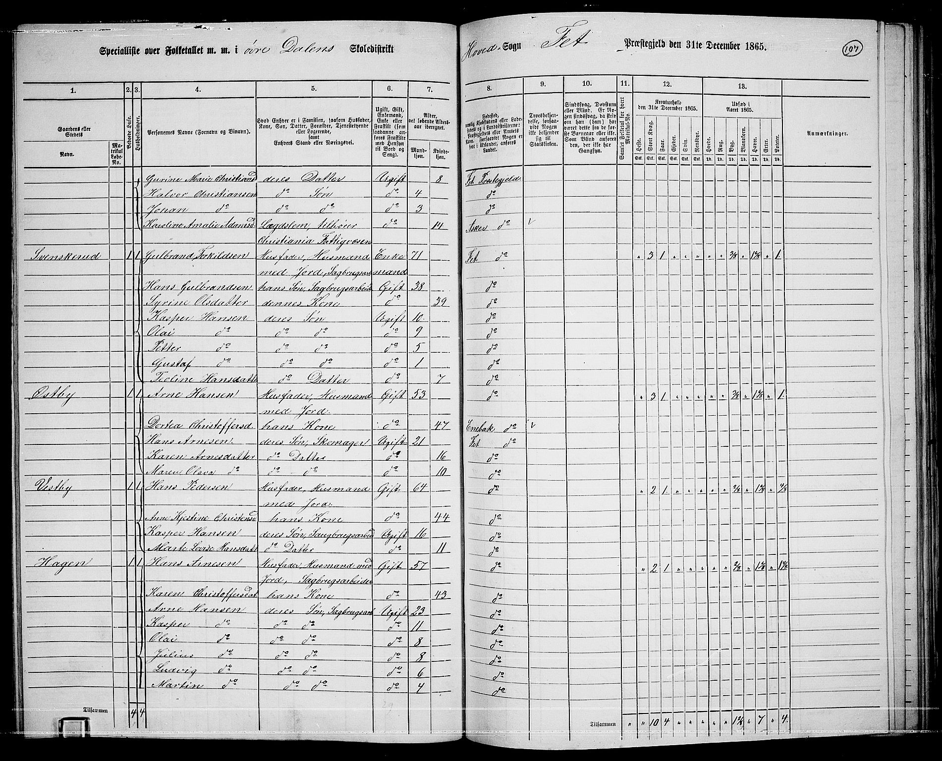 RA, 1865 census for Fet, 1865, p. 101