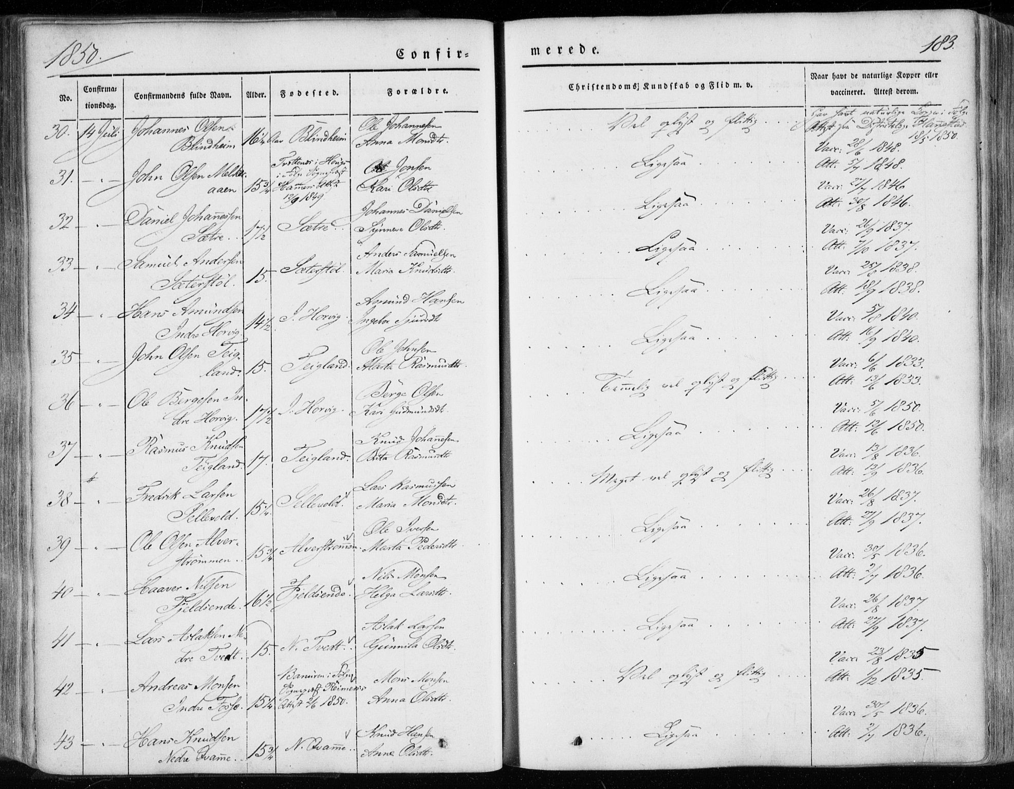 Hamre sokneprestembete, AV/SAB-A-75501/H/Ha/Haa/Haaa/L0013: Parish register (official) no. A 13, 1846-1857, p. 183