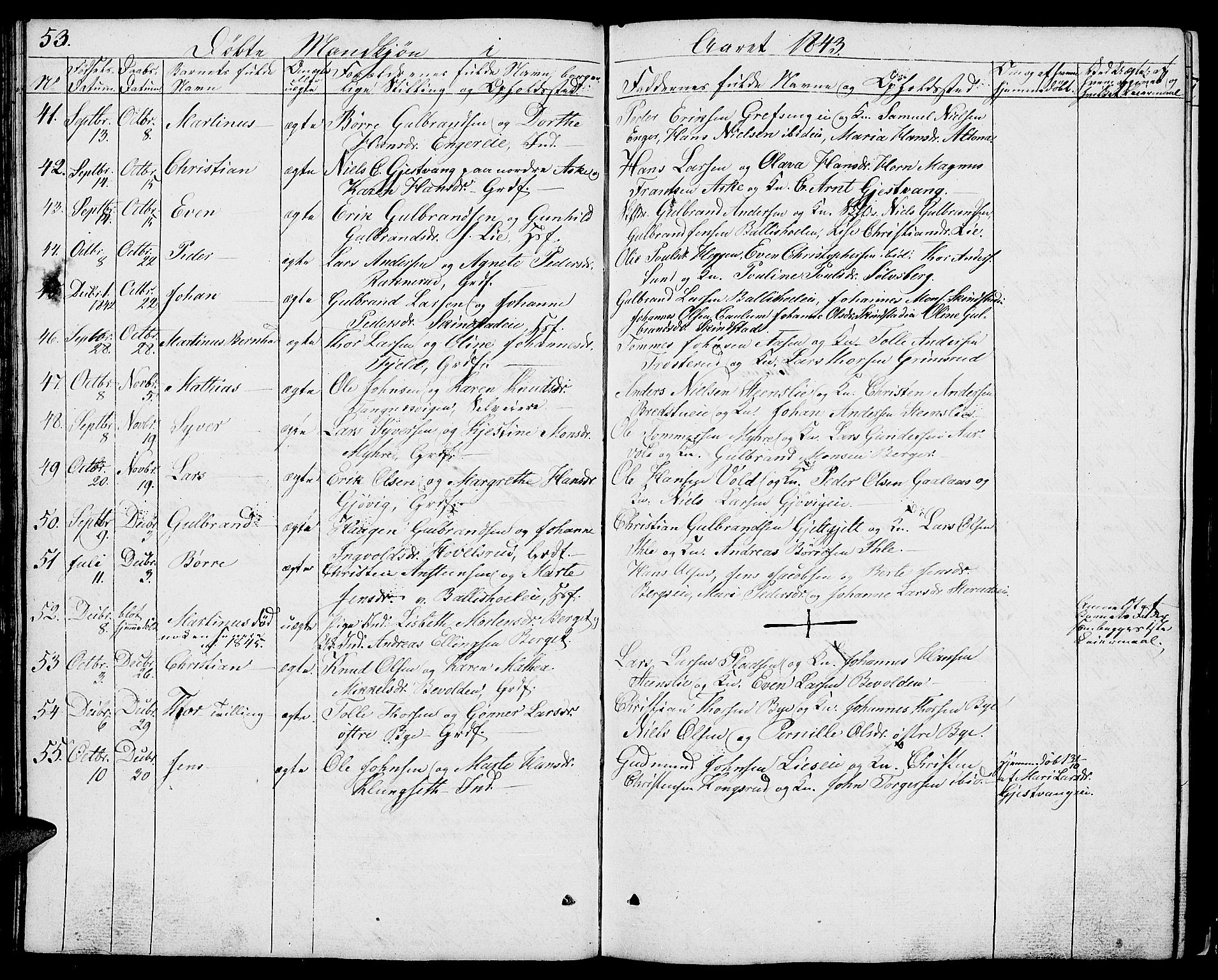 Nes prestekontor, Hedmark, AV/SAH-PREST-020/L/La/L0004: Parish register (copy) no. 4, 1832-1861, p. 53