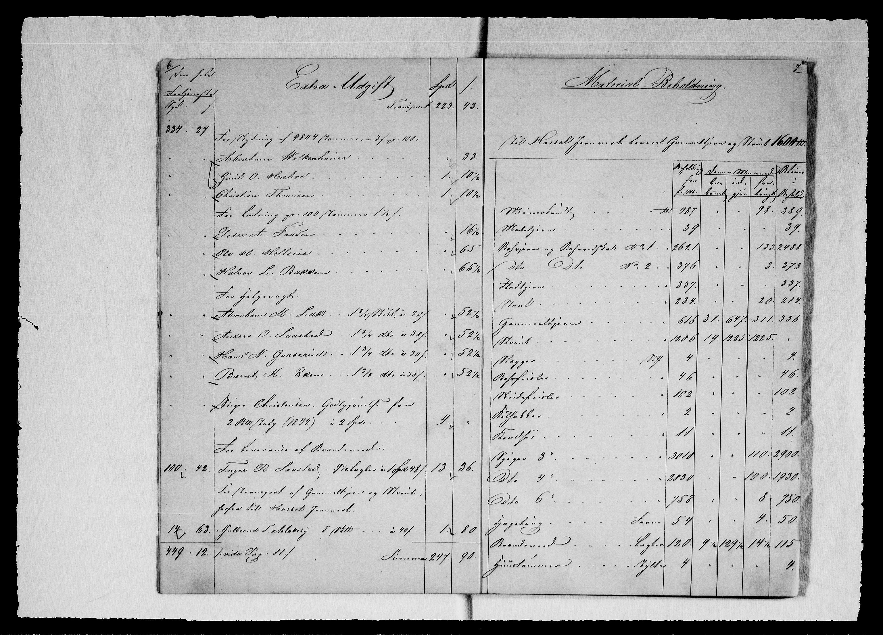 Modums Blaafarveværk, AV/RA-PA-0157/G/Gd/Gdd/L0269/0001: -- / Regning over gruver pukkverk m.v., 1843, p. 5