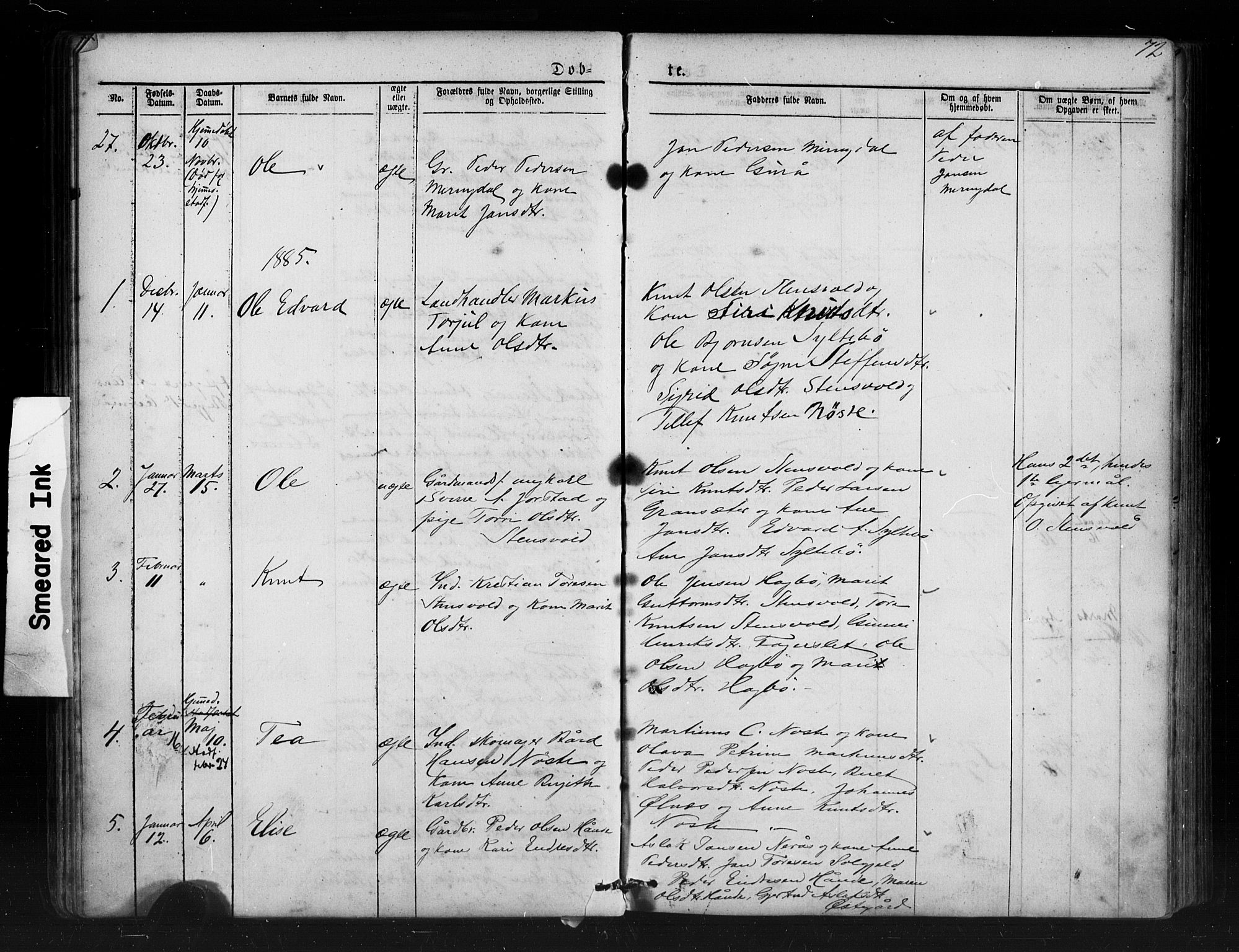 Ministerialprotokoller, klokkerbøker og fødselsregistre - Møre og Romsdal, SAT/A-1454/552/L0638: Parish register (copy) no. 552C01, 1867-1902, p. 72