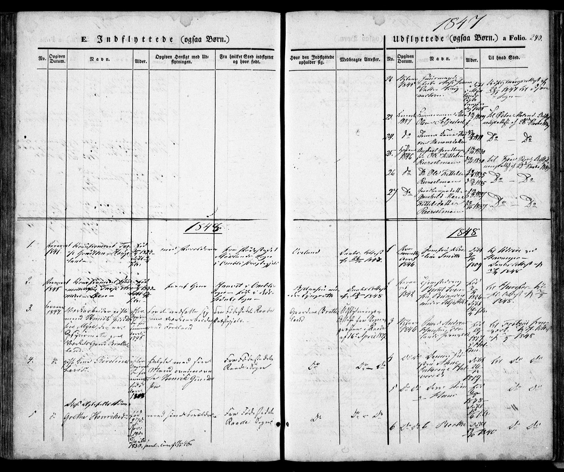 Froland sokneprestkontor, SAK/1111-0013/F/Fa/L0002: Parish register (official) no. A 2, 1845-1863, p. 240