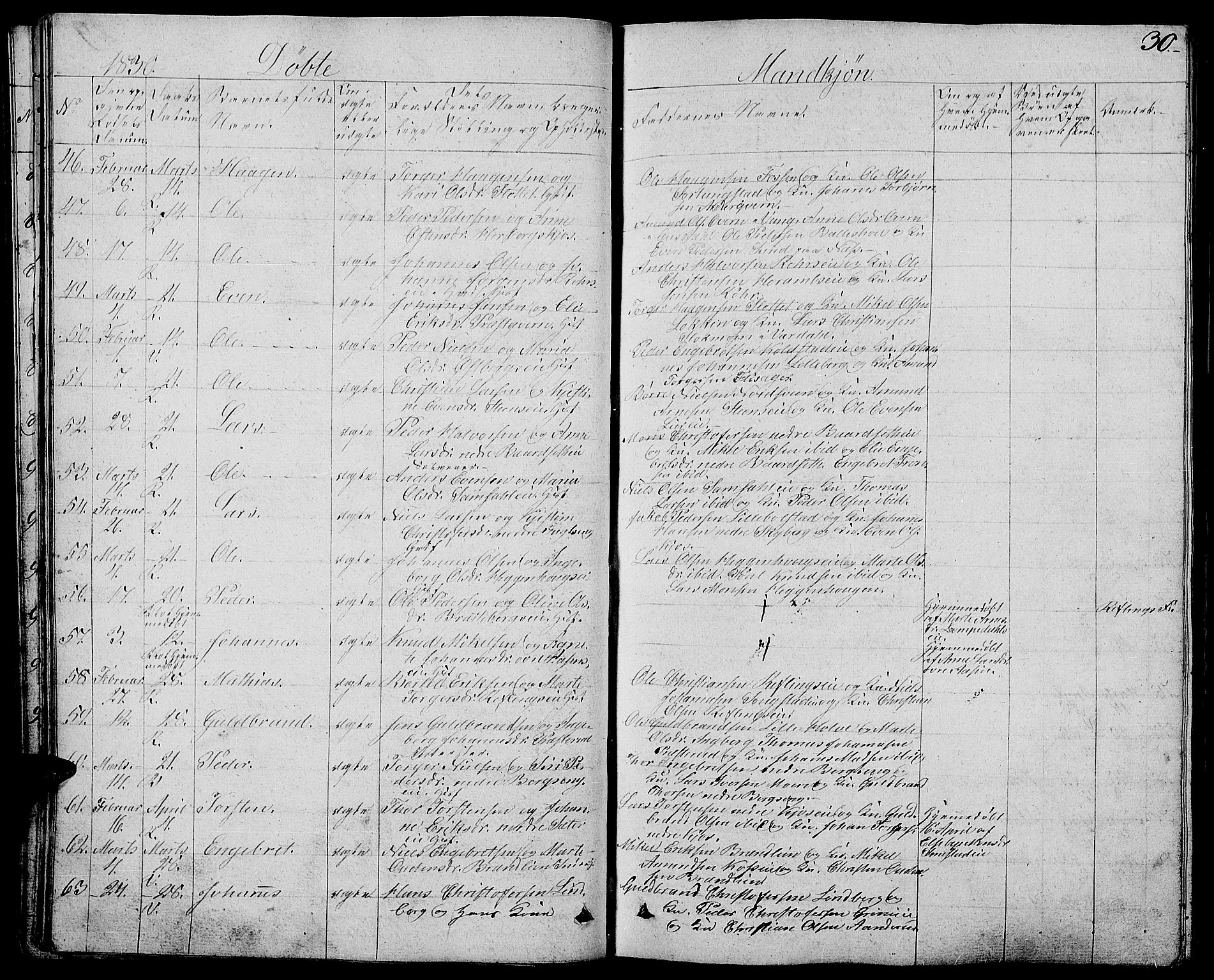 Ringsaker prestekontor, AV/SAH-PREST-014/L/La/L0004: Parish register (copy) no. 4, 1827-1838, p. 30