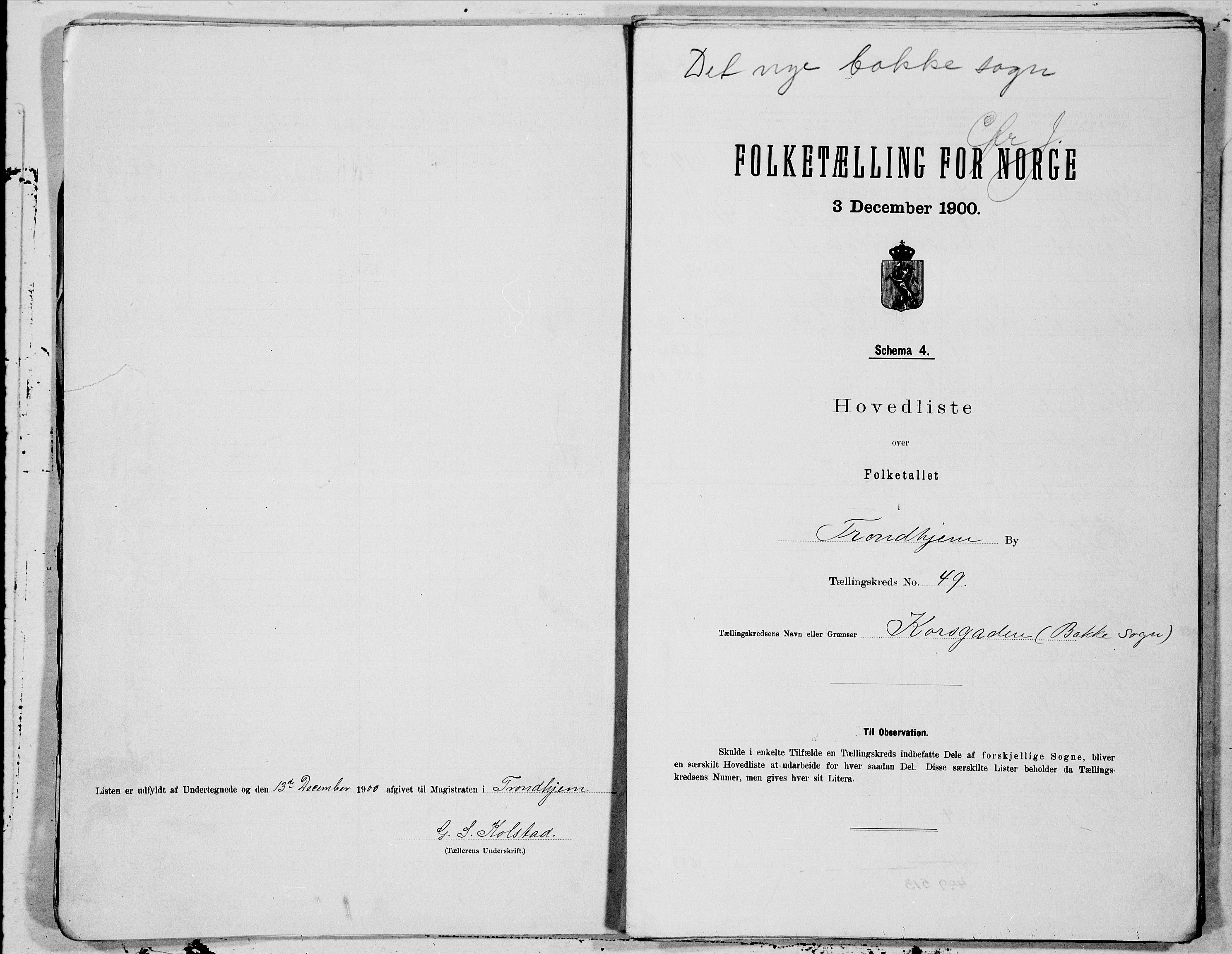 SAT, 1900 census for Trondheim, 1900, p. 97