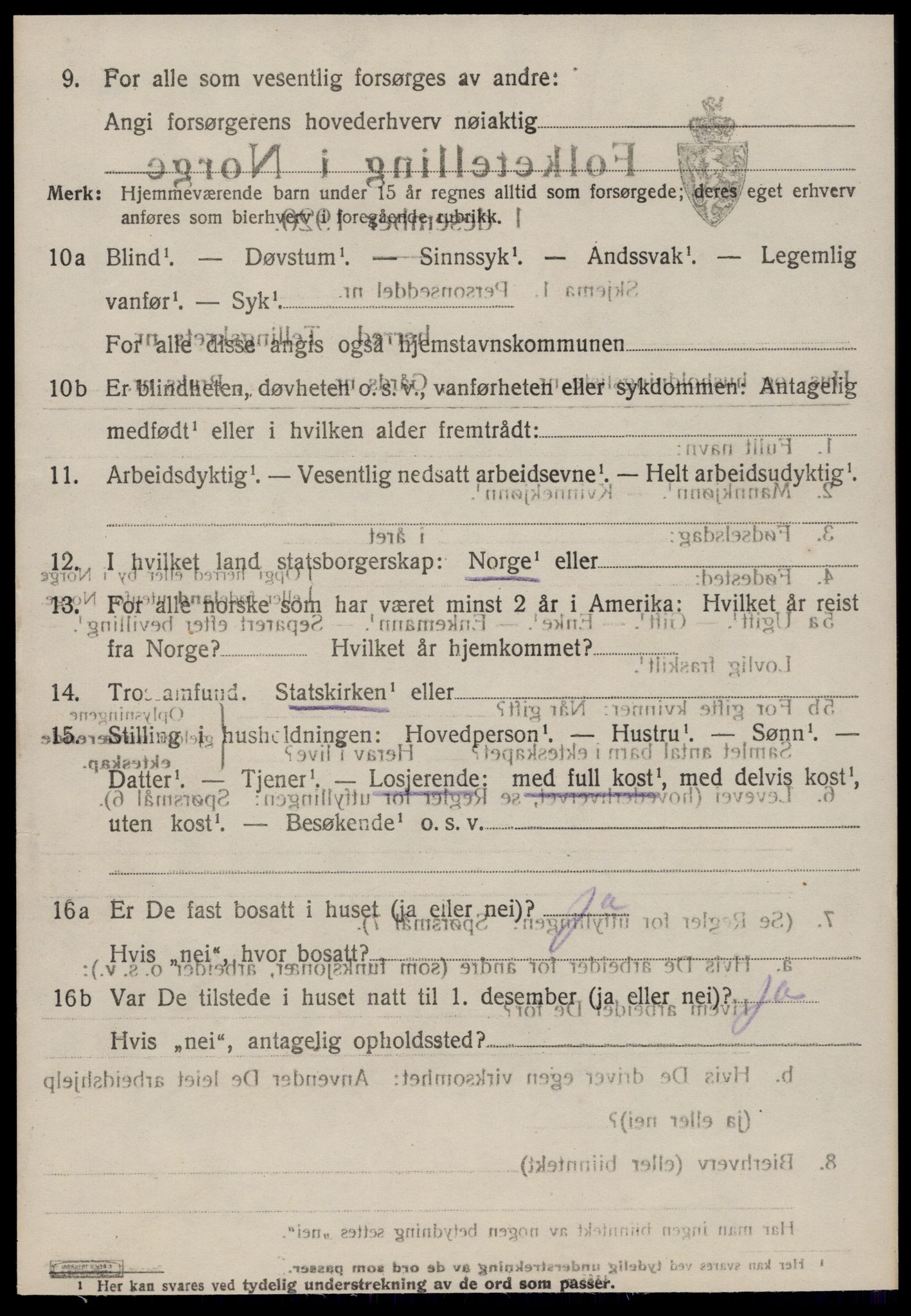 SAT, 1920 census for Aukra, 1920, p. 3942