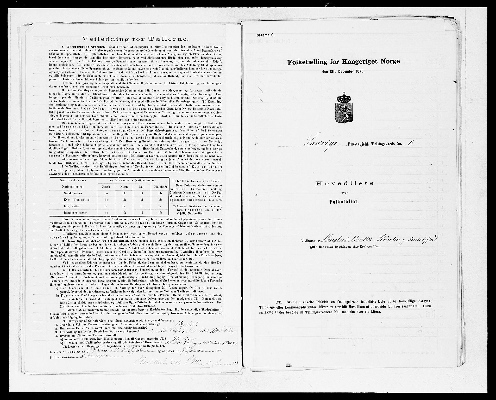 SAB, 1875 census for 1415P Lavik, 1875, p. 12