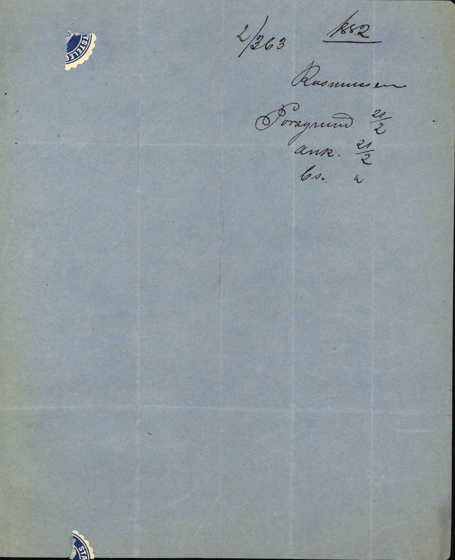 Pa 63 - Østlandske skibsassuranceforening, VEMU/A-1079/G/Ga/L0015/0010: Havaridokumenter / Cuba, Sirius, Freyr, Noatun, Frey, 1882, p. 3