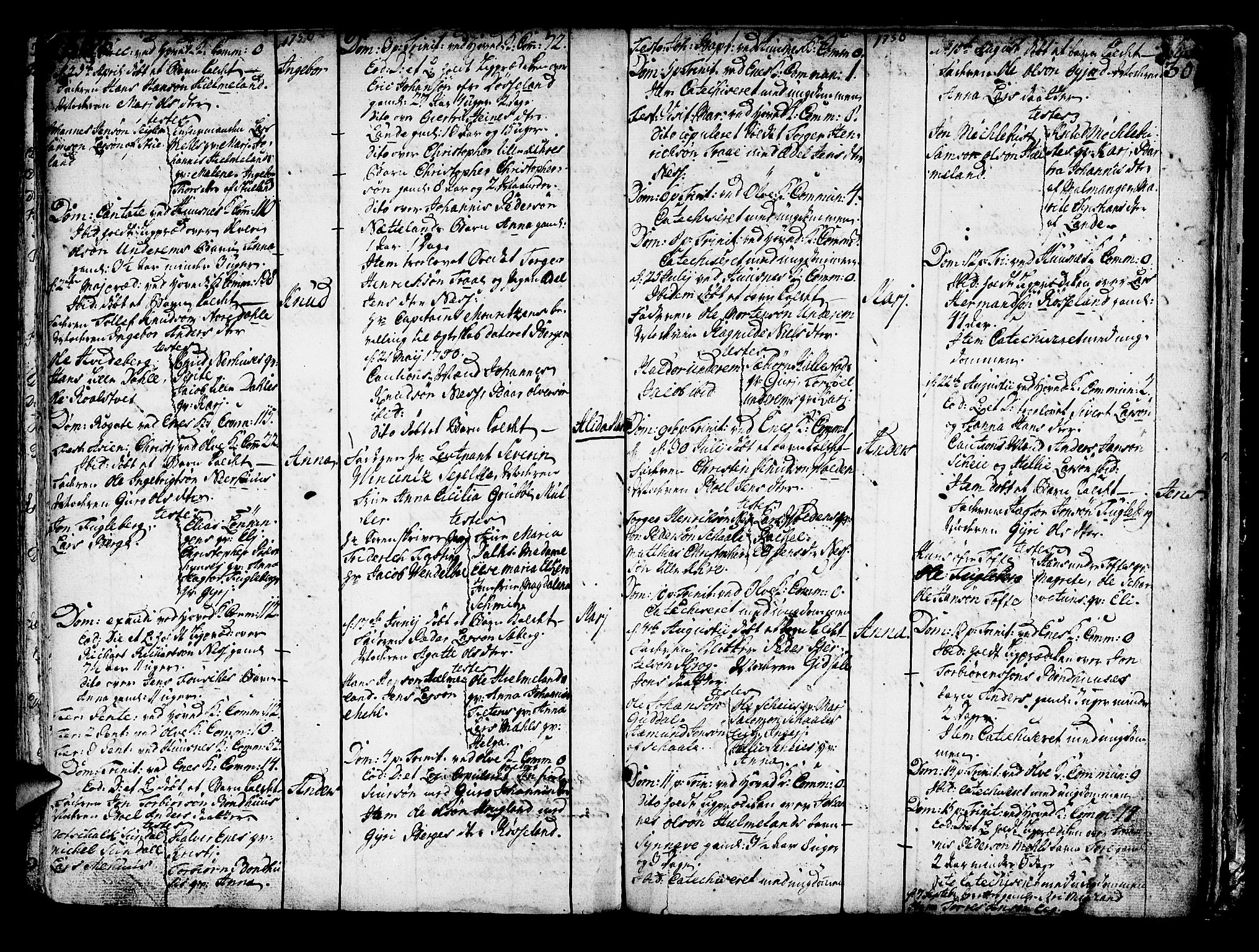 Kvinnherad sokneprestembete, AV/SAB-A-76401/H/Haa: Parish register (official) no. A 2, 1710-1753, p. 302-303