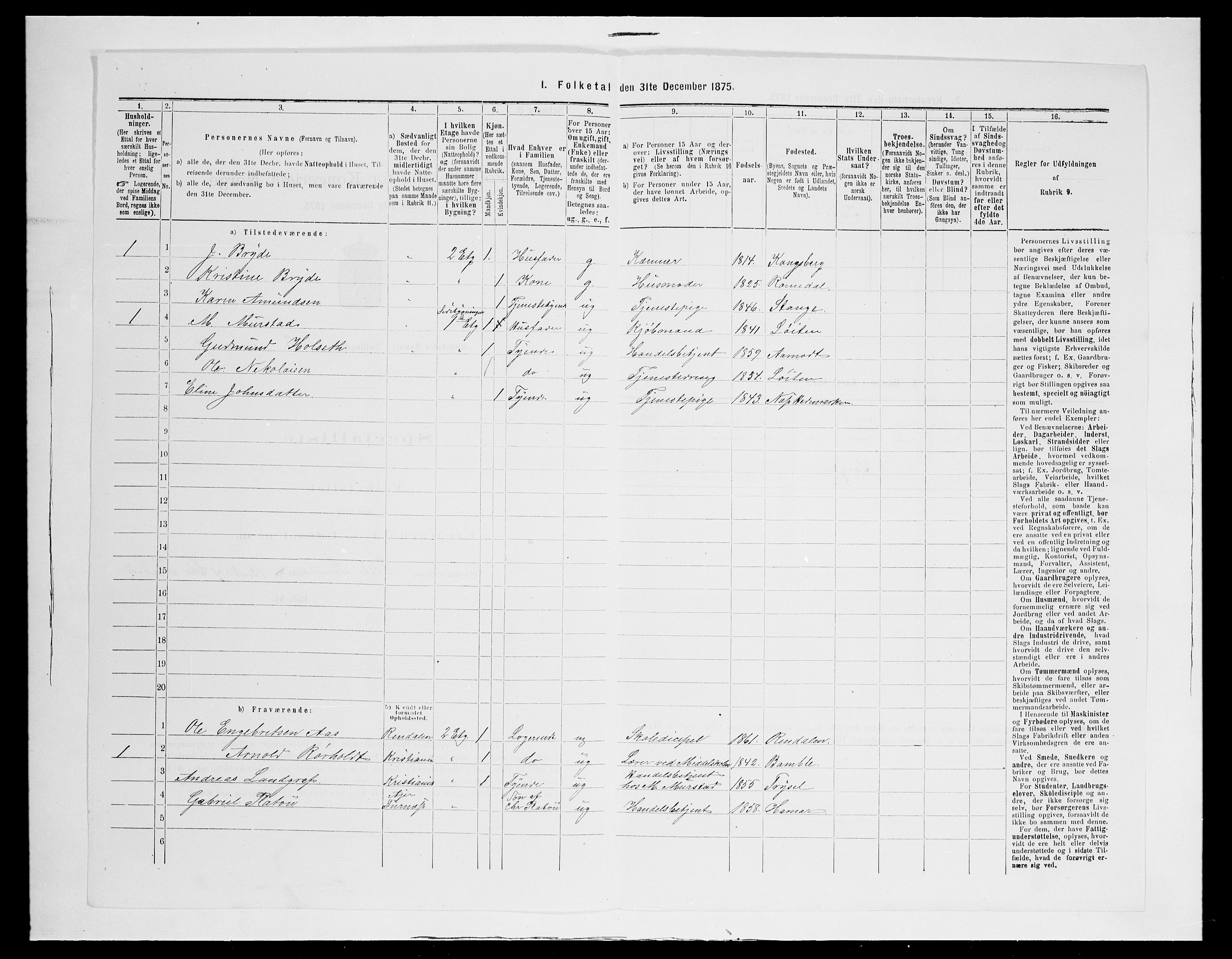 SAH, 1875 census for 0401B Vang/Hamar, 1875, p. 204