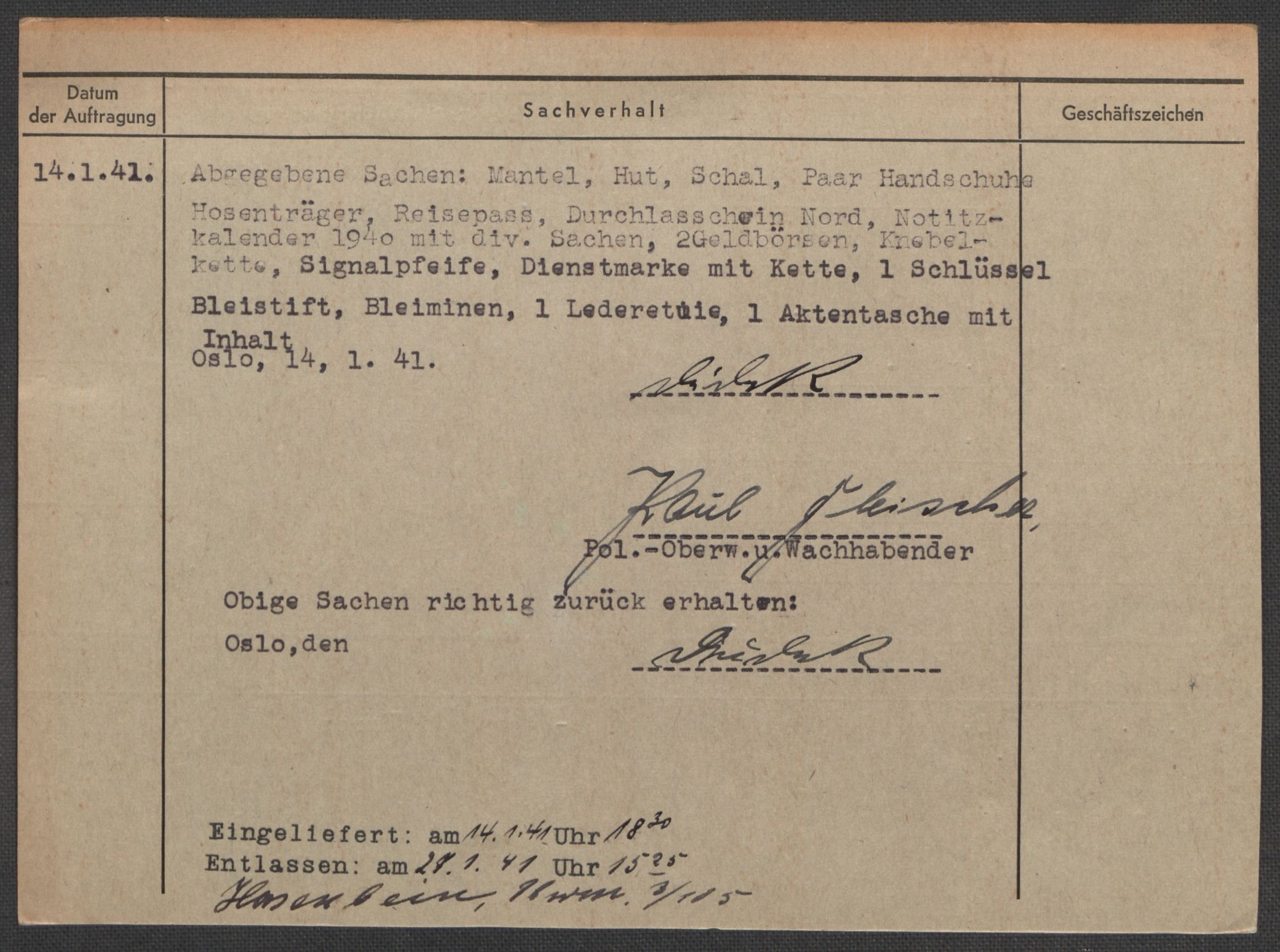 Befehlshaber der Sicherheitspolizei und des SD, AV/RA-RAFA-5969/E/Ea/Eaa/L0002: Register over norske fanger i Møllergata 19: Bj-Eng, 1940-1945, p. 1090