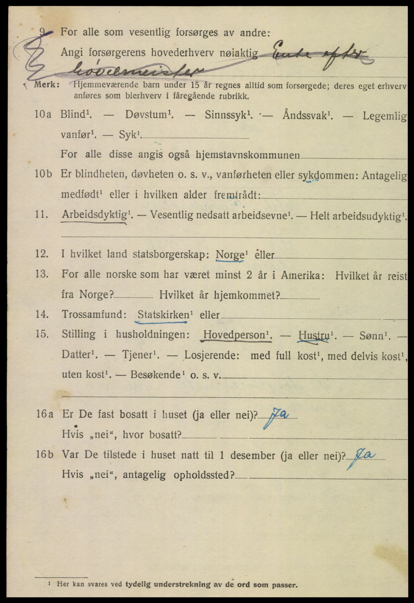 SAT, 1920 census for Namsos, 1920, p. 6338