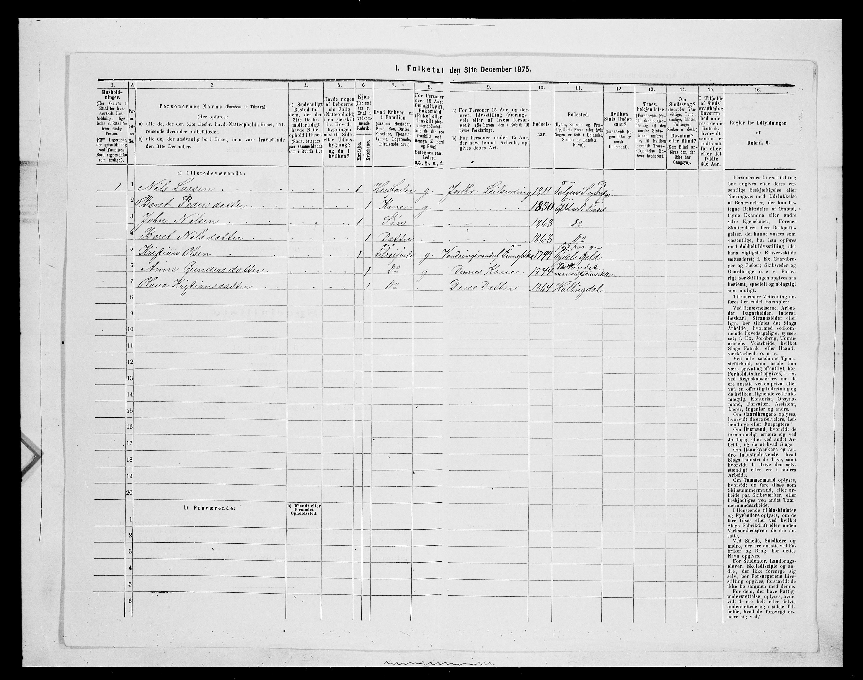 SAH, 1875 census for 0437P Tynset, 1875, p. 390