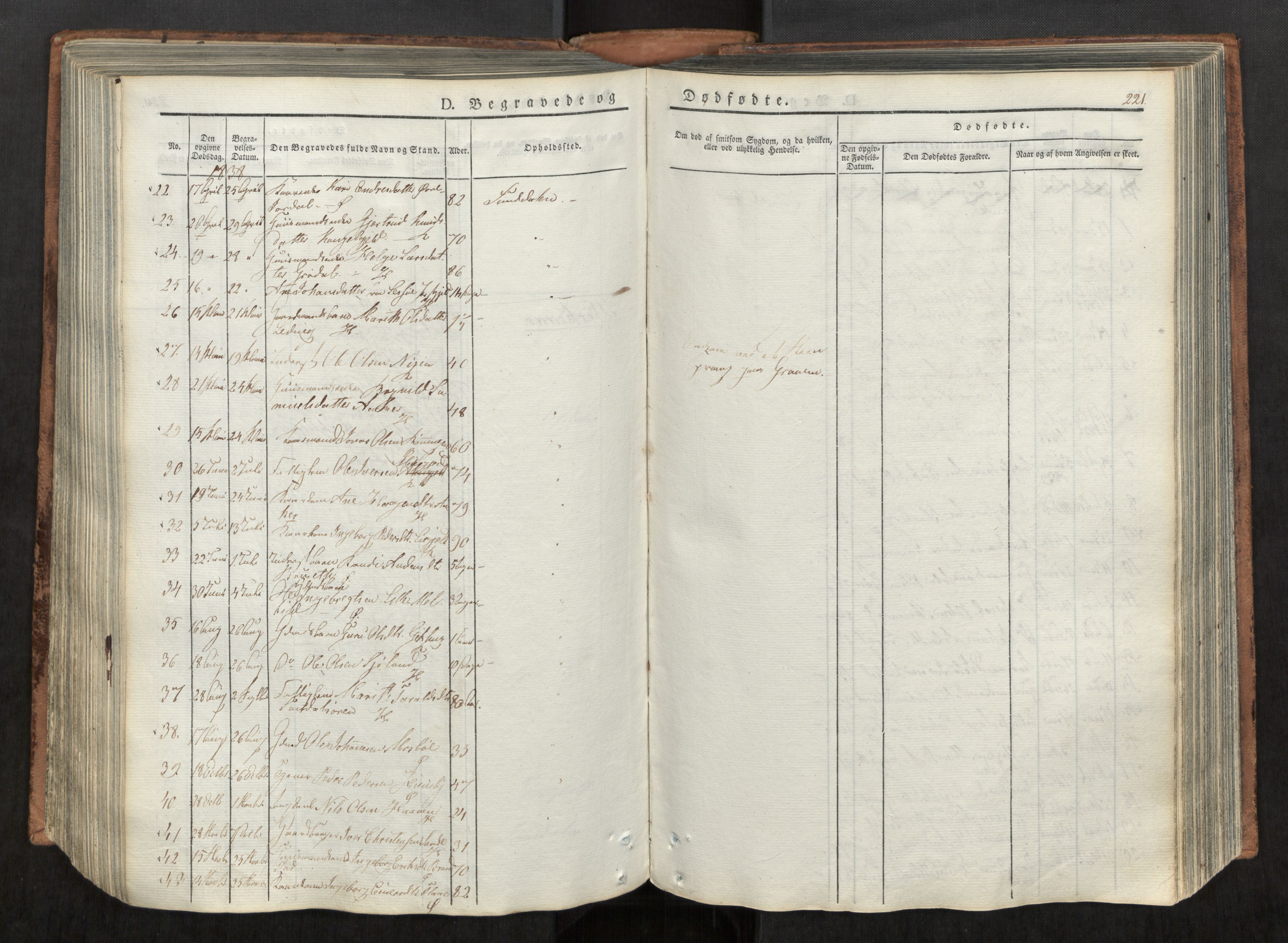 Ministerialprotokoller, klokkerbøker og fødselsregistre - Møre og Romsdal, AV/SAT-A-1454/590/L1012: Parish register (official) no. 590A04, 1832-1846, p. 221