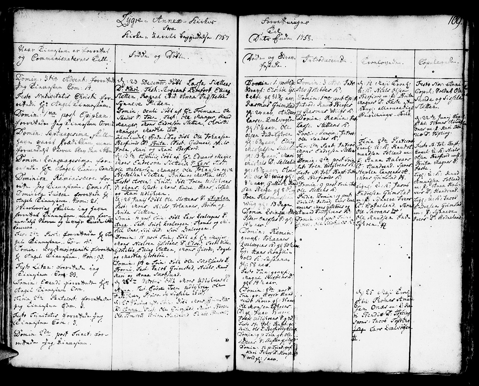 Lindås Sokneprestembete, AV/SAB-A-76701/H/Haa/Haaa/L0003: Parish register (official) no. A 3, 1748-1764, p. 109