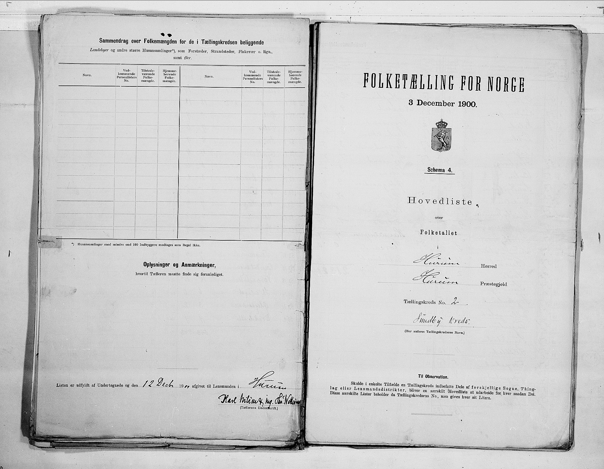 RA, 1900 census for Hurum, 1900, p. 6