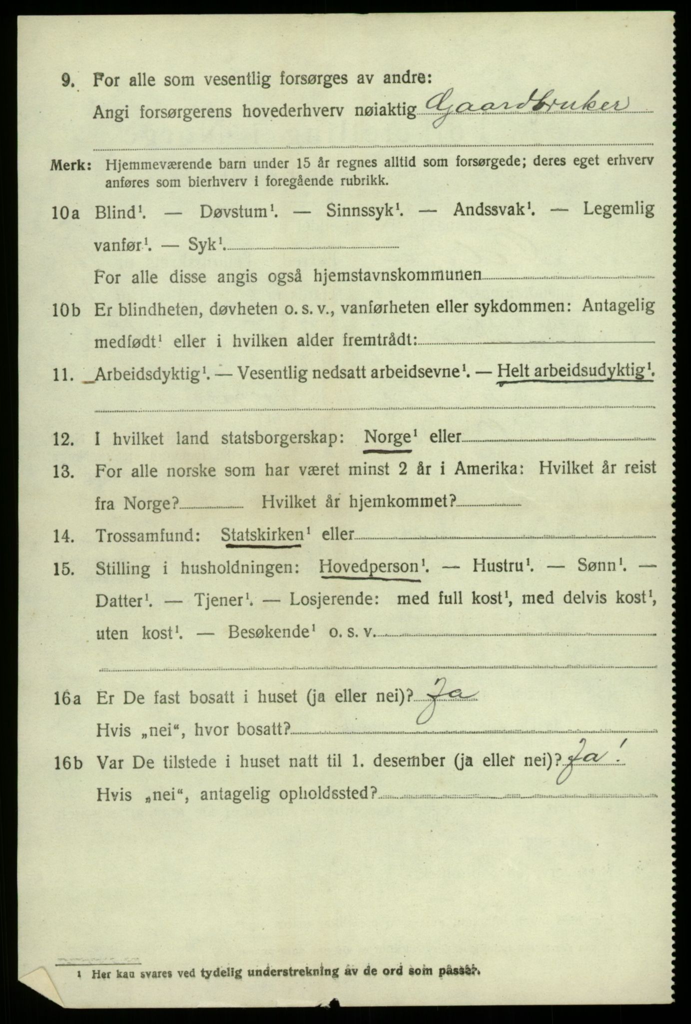 SAB, 1920 census for Odda, 1920, p. 11846