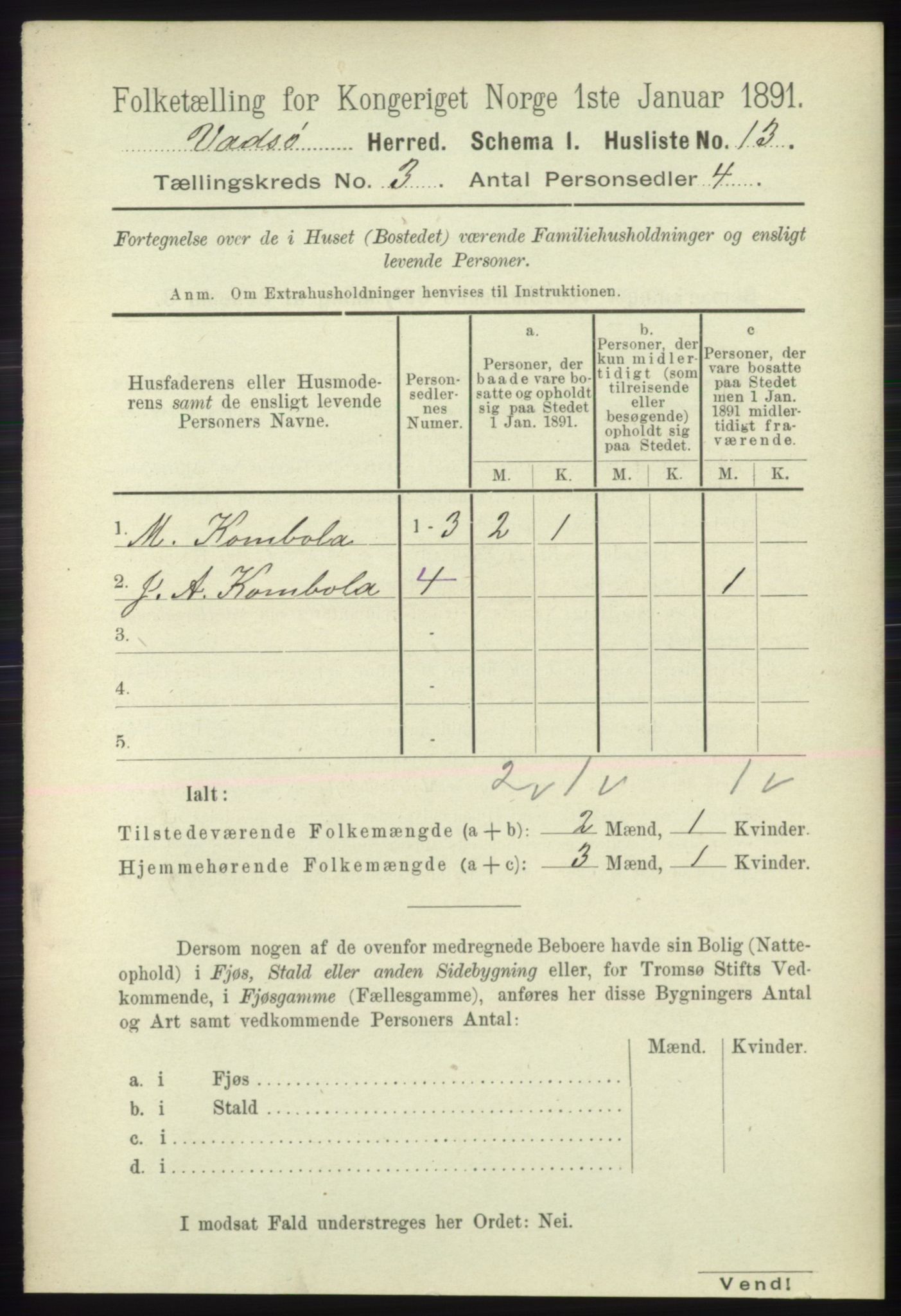 RA, 1891 census for 2029 Vadsø, 1891, p. 782