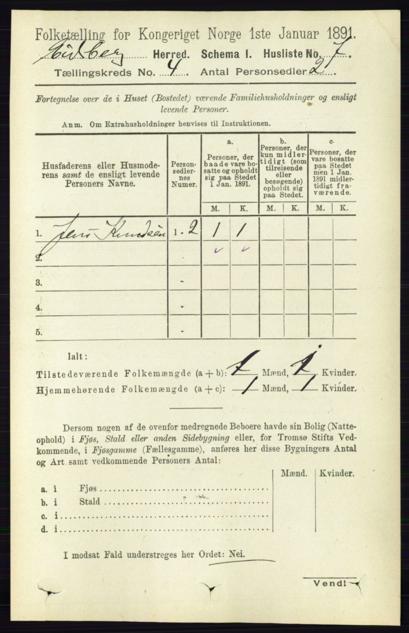 RA, 1891 census for 0125 Eidsberg, 1891, p. 2277