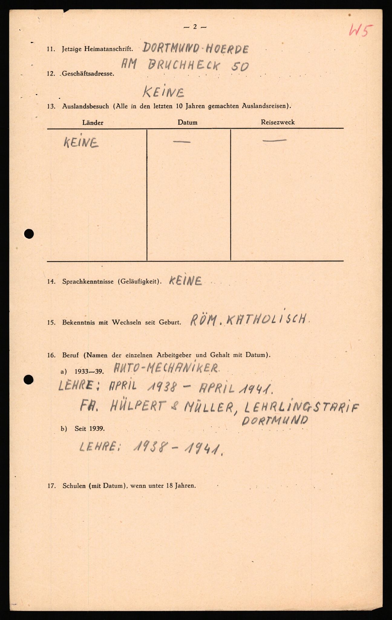 Forsvaret, Forsvarets overkommando II, AV/RA-RAFA-3915/D/Db/L0036: CI Questionaires. Tyske okkupasjonsstyrker i Norge. Tyskere., 1945-1946, p. 388