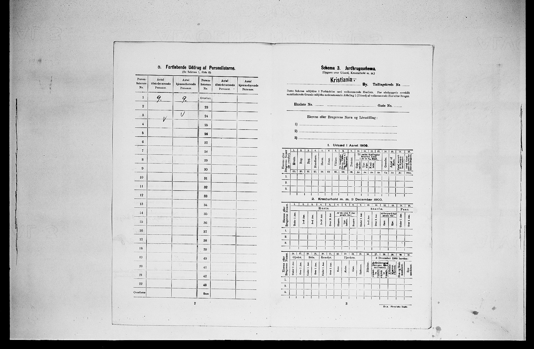 SAO, 1900 census for Kristiania, 1900, p. 11399