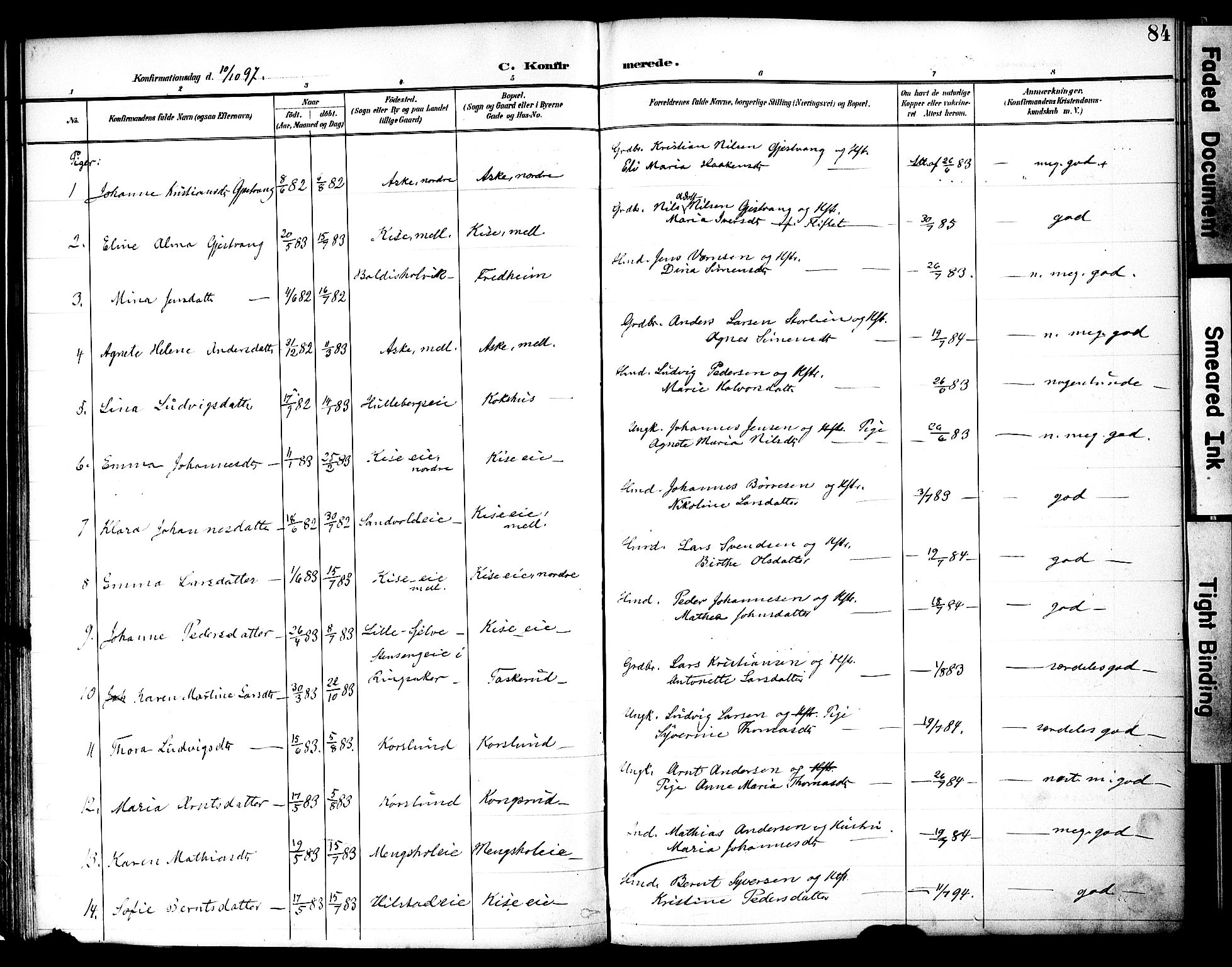 Nes prestekontor, Hedmark, AV/SAH-PREST-020/K/Ka/L0010: Parish register (official) no. 10, 1887-1905, p. 84