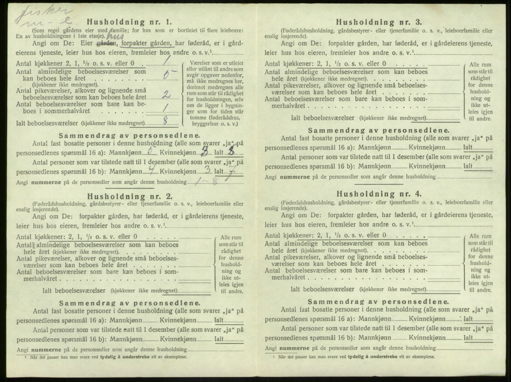 SAB, 1920 census for Bremanger, 1920, p. 450