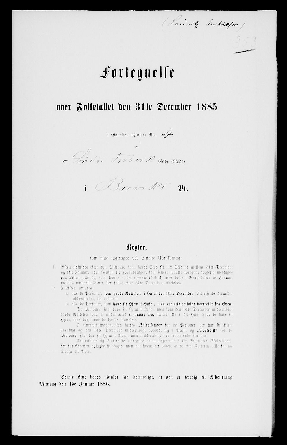 SAKO, 1885 census for 0804 Brevik, 1885, p. 702