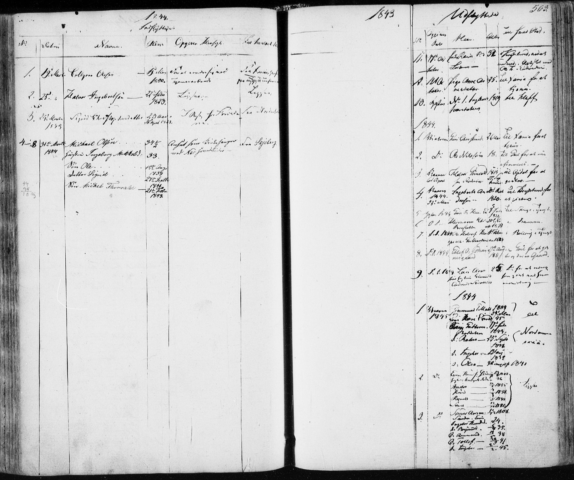 Nes kirkebøker, AV/SAKO-A-236/F/Fa/L0009: Parish register (official) no. 9, 1834-1863, p. 563