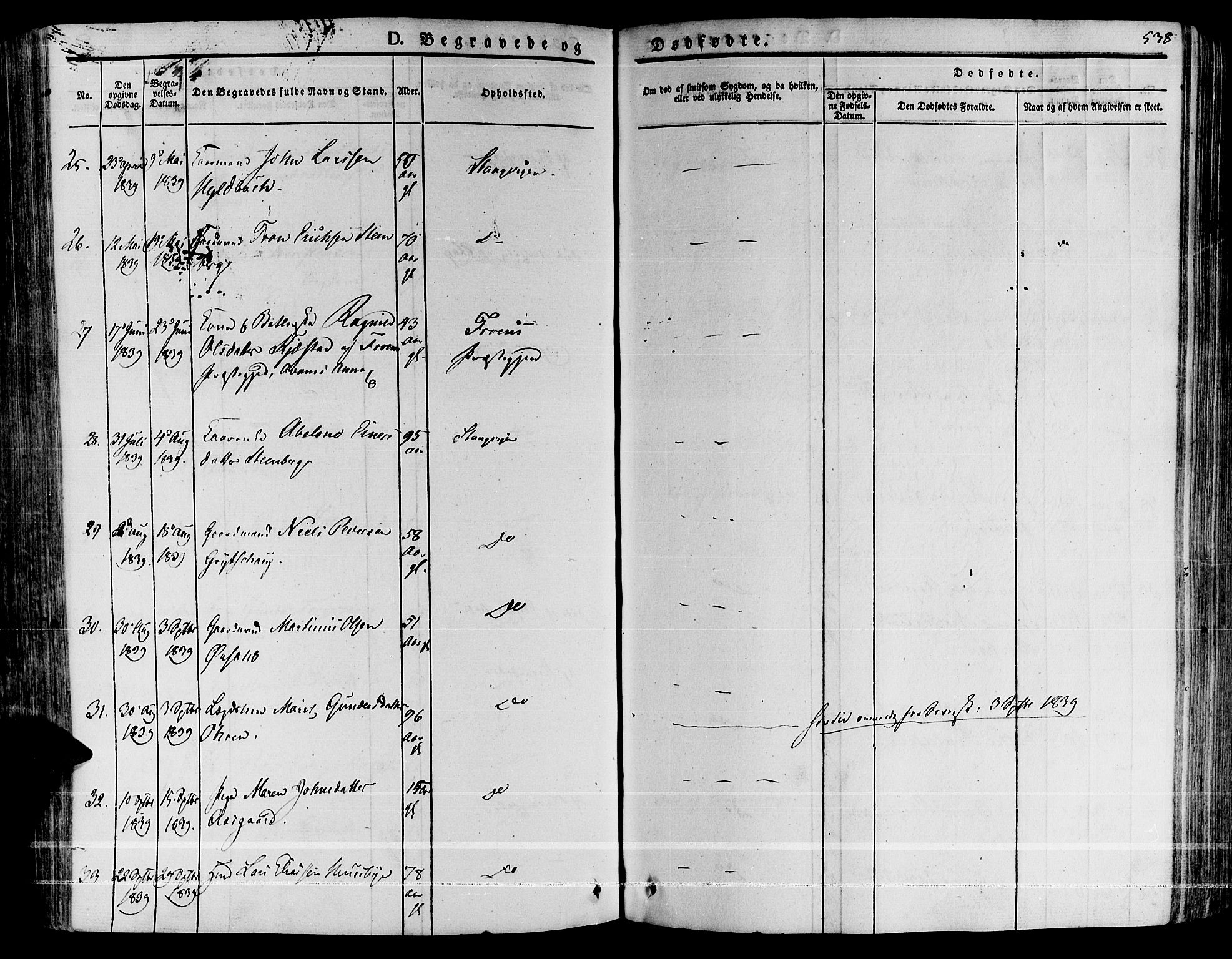 Ministerialprotokoller, klokkerbøker og fødselsregistre - Møre og Romsdal, AV/SAT-A-1454/592/L1024: Parish register (official) no. 592A03 /1, 1831-1849, p. 538