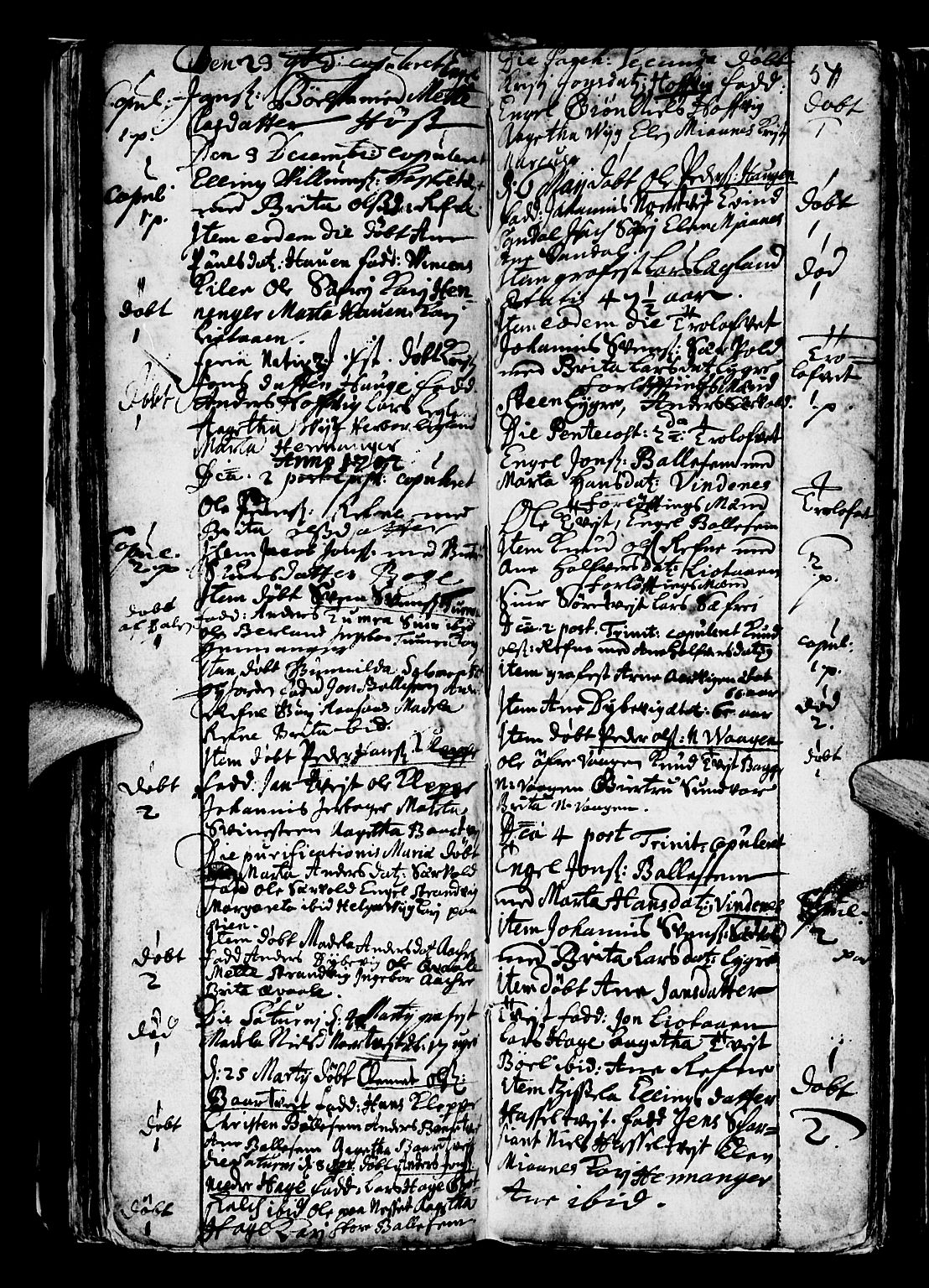 Os sokneprestembete, AV/SAB-A-99929: Parish register (official) no. A 5, 1669-1760, p. 54