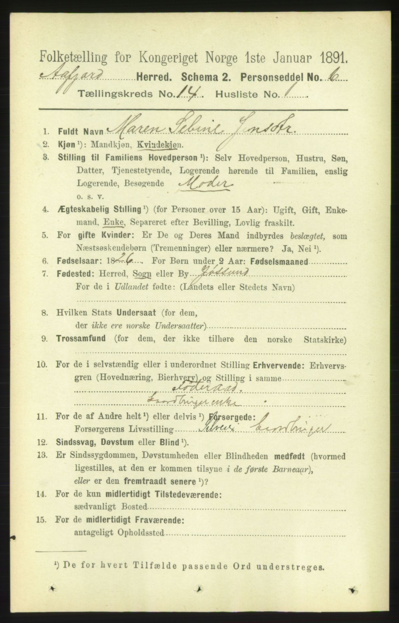 RA, 1891 census for 1630 Åfjord, 1891, p. 4620