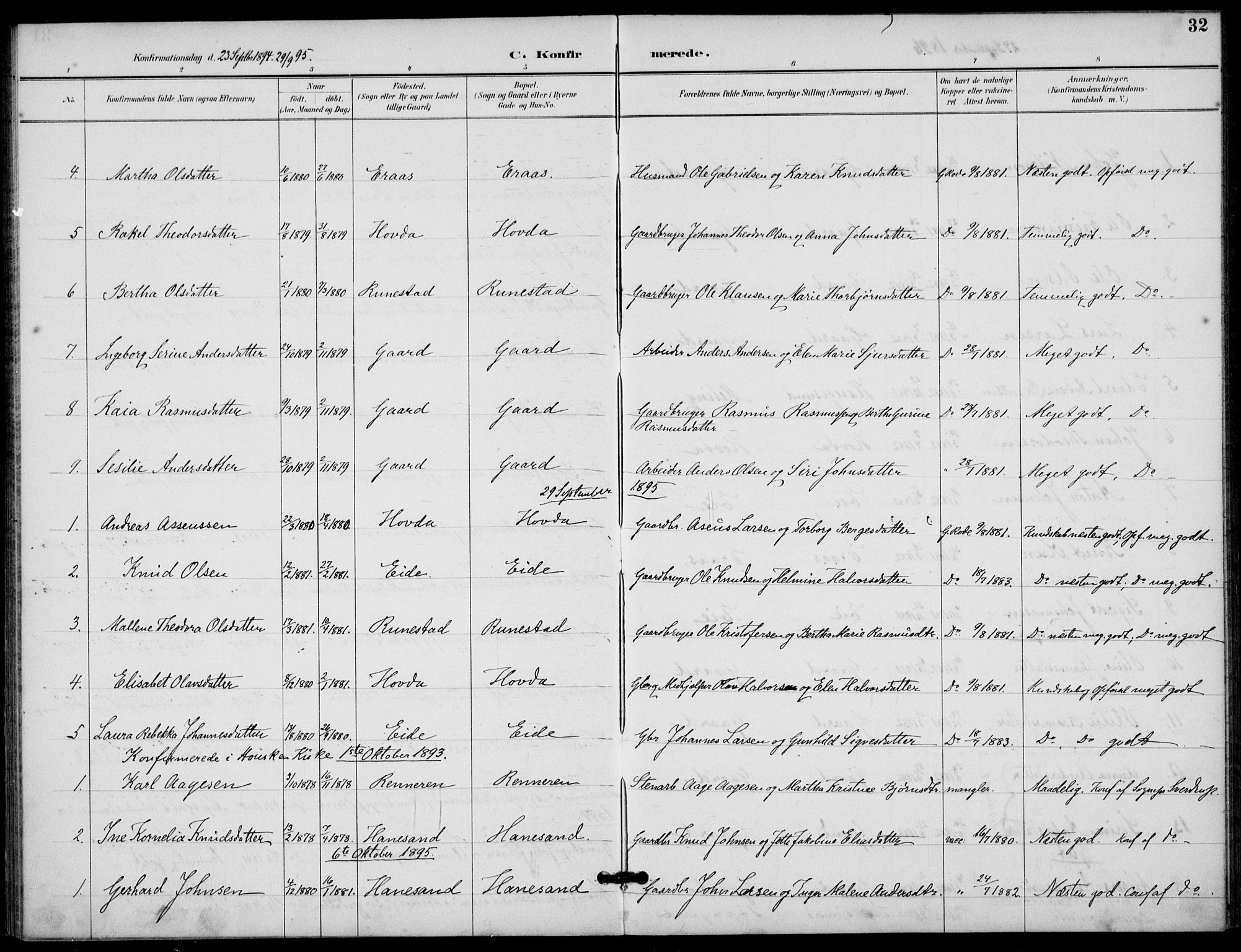 Finnøy sokneprestkontor, SAST/A-101825/H/Ha/Haa/L0012: Parish register (official) no. A 12, 1889-1917, p. 32
