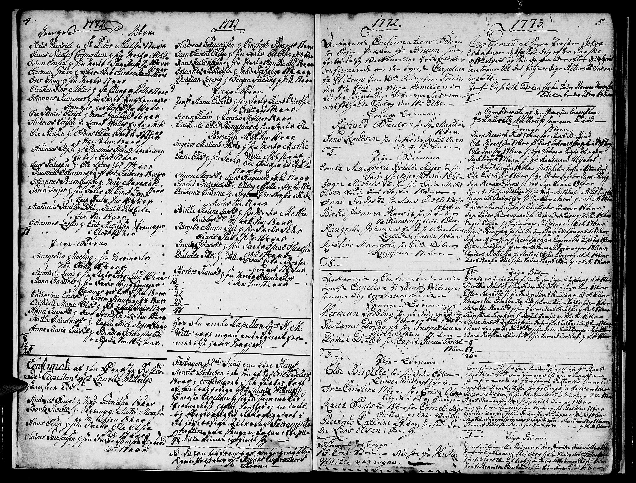 Nykirken Sokneprestembete, SAB/A-77101/H/Hab: Parish register (copy) no. A 1, 1770-1821, p. 4-5