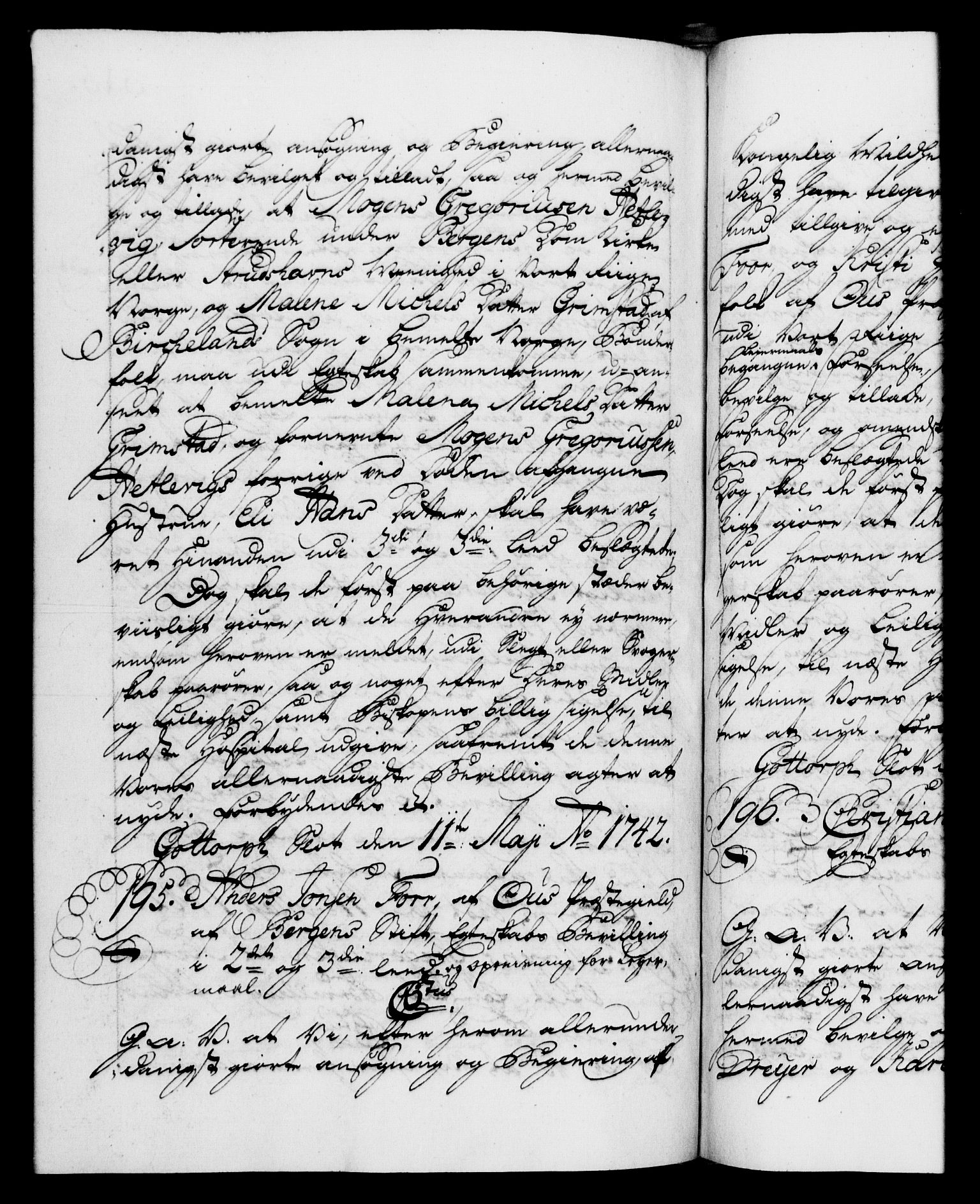 Danske Kanselli 1572-1799, AV/RA-EA-3023/F/Fc/Fca/Fcaa/L0032: Norske registre, 1741-1742, p. 515b