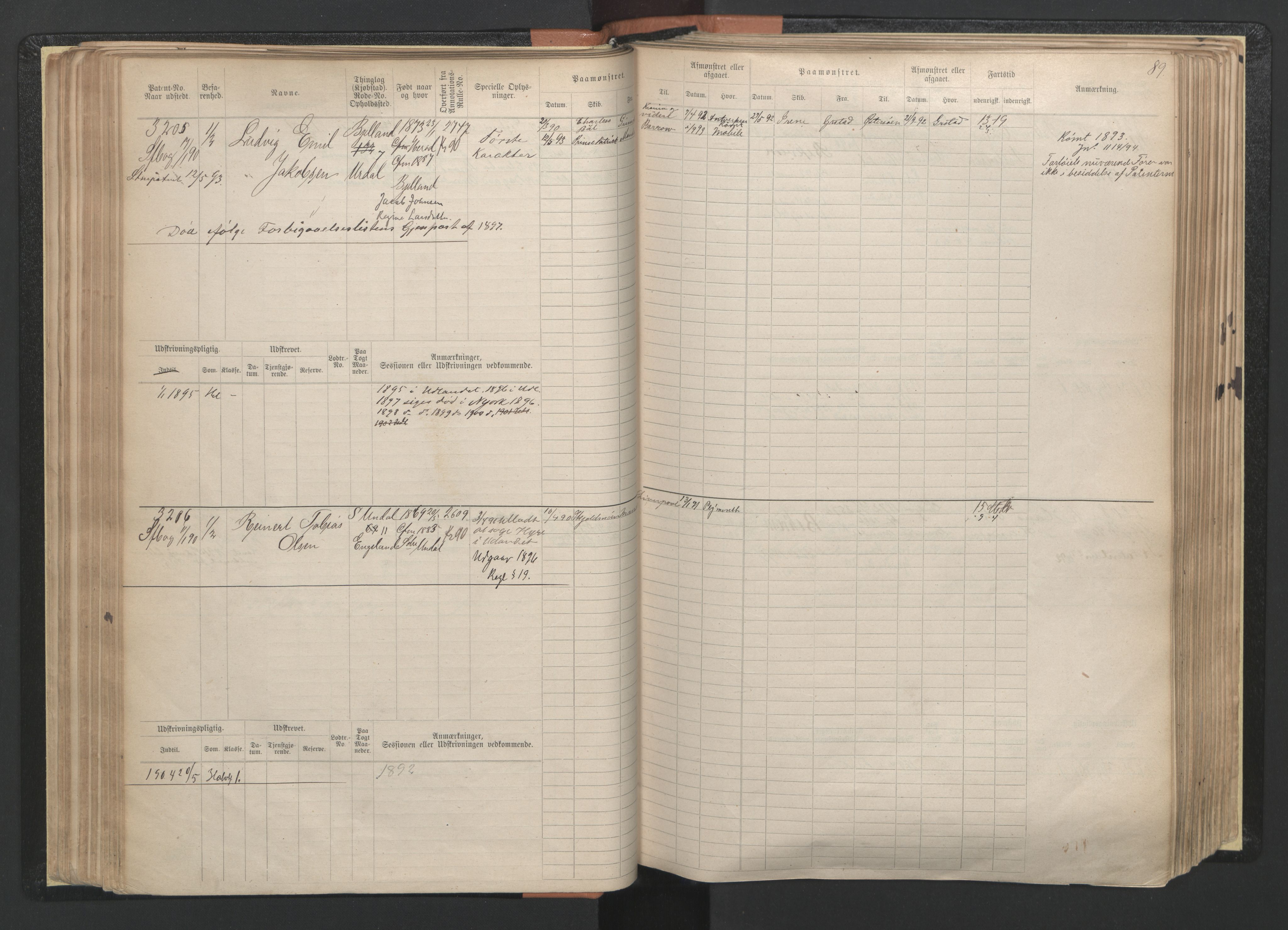 Mandal mønstringskrets, SAK/2031-0016/F/Fb/L0005: Hovedrulle nr 3033-3794, L-10, 1888-1940, p. 91