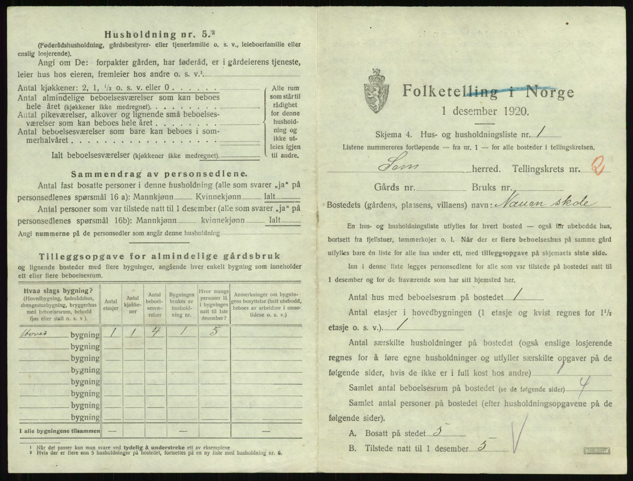 SAKO, 1920 census for Sem, 1920, p. 435