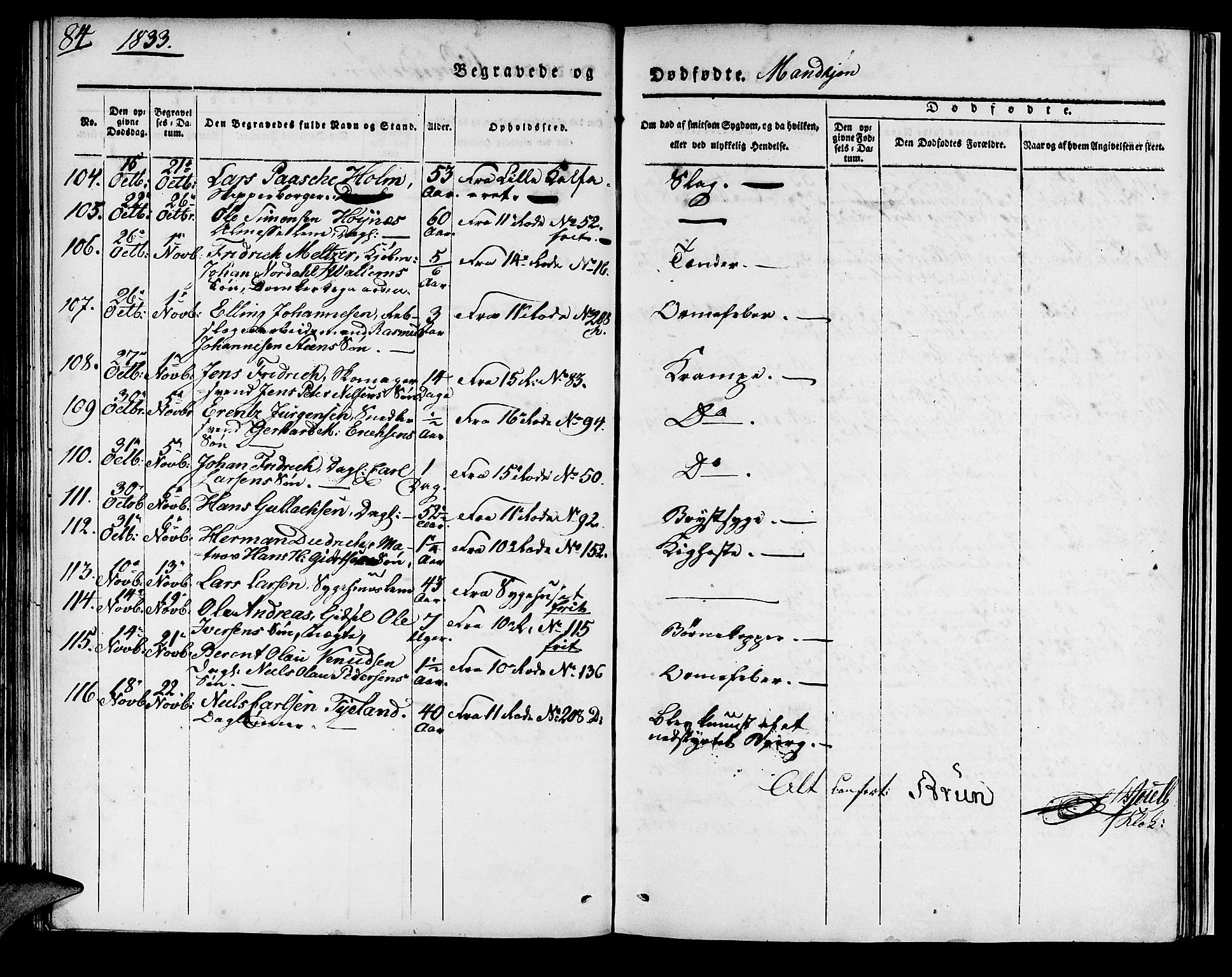 Domkirken sokneprestembete, AV/SAB-A-74801/H/Haa/L0014: Parish register (official) no. A 13, 1830-1837, p. 84