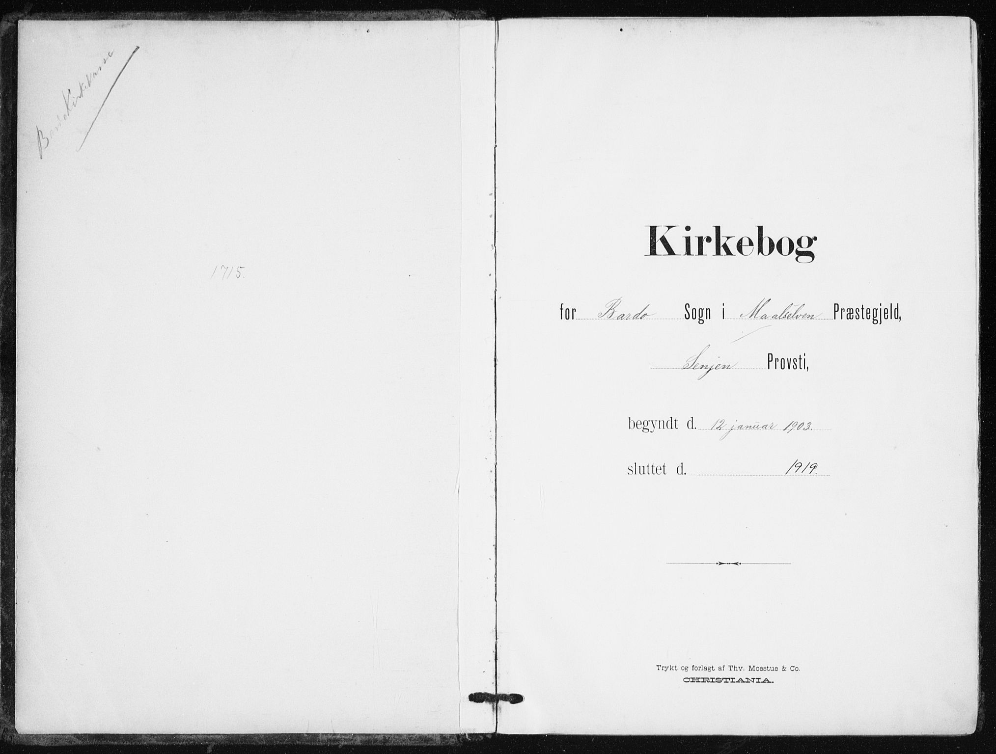 Målselv sokneprestembete, SATØ/S-1311/G/Ga/Gaa/L0013kirke: Parish register (official) no. 13, 1903-1919