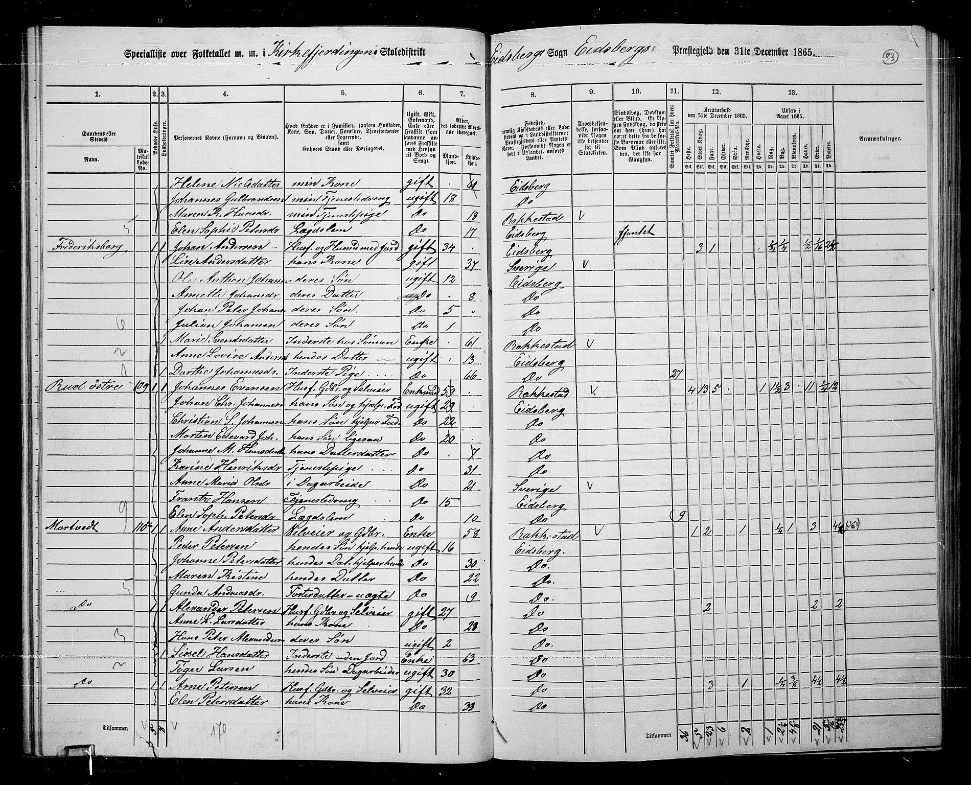 RA, 1865 census for Eidsberg, 1865, p. 72